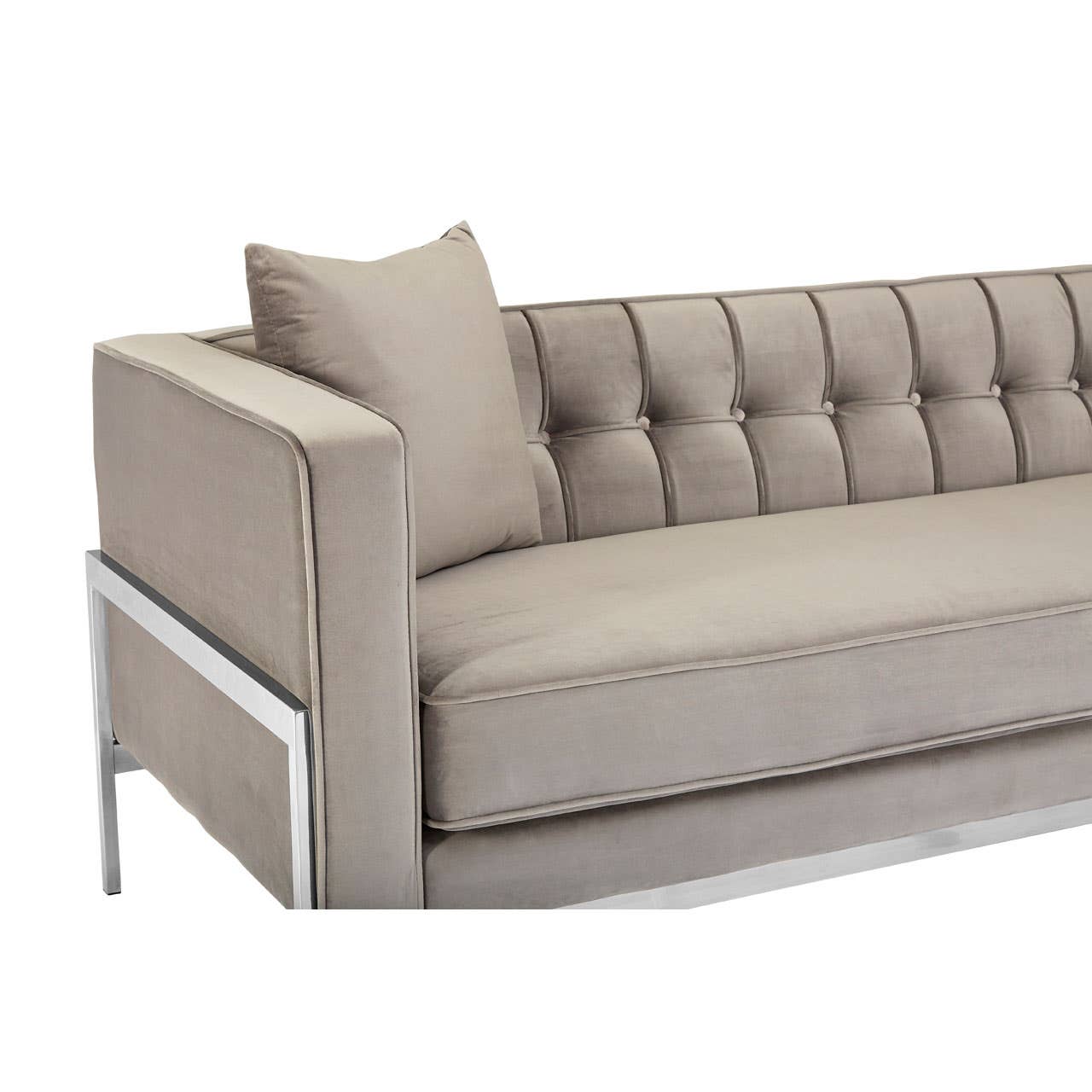 Rena Grey Velvet 3 Seat Sofa