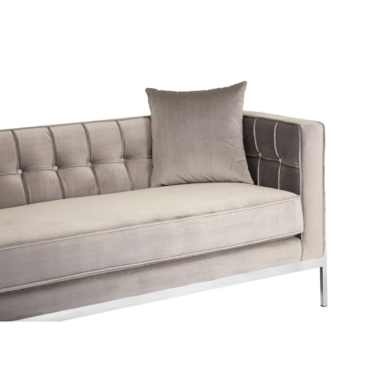 Rena Grey Velvet 3 Seat Sofa