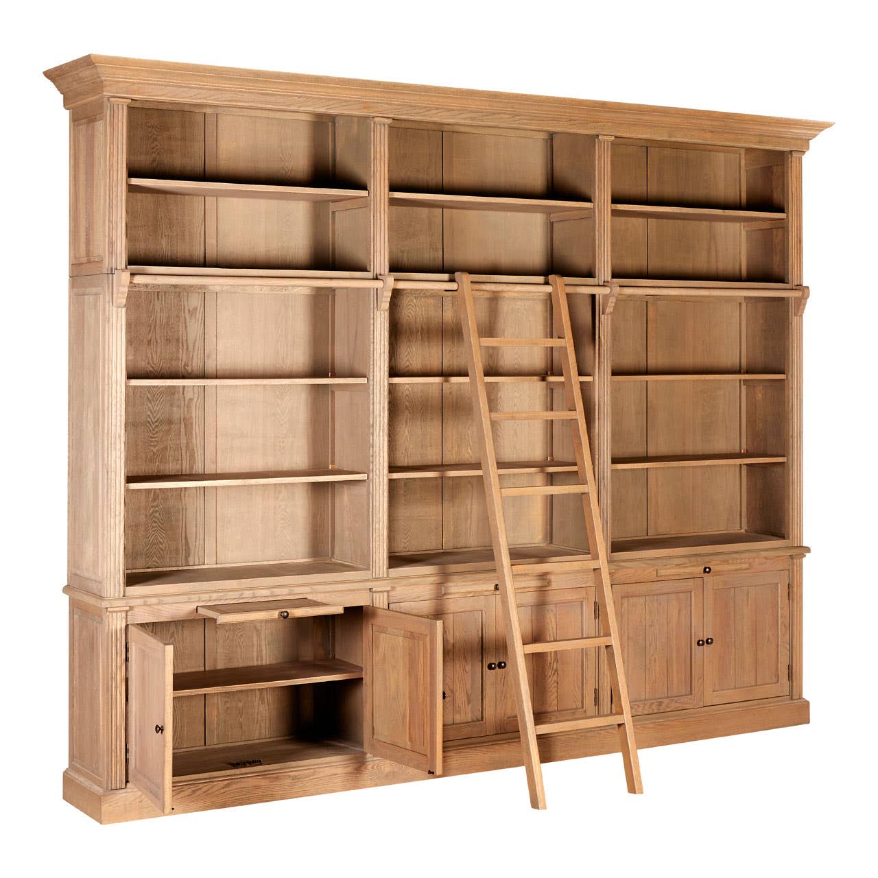 Lyon 3 Section Bookcase With Ladder