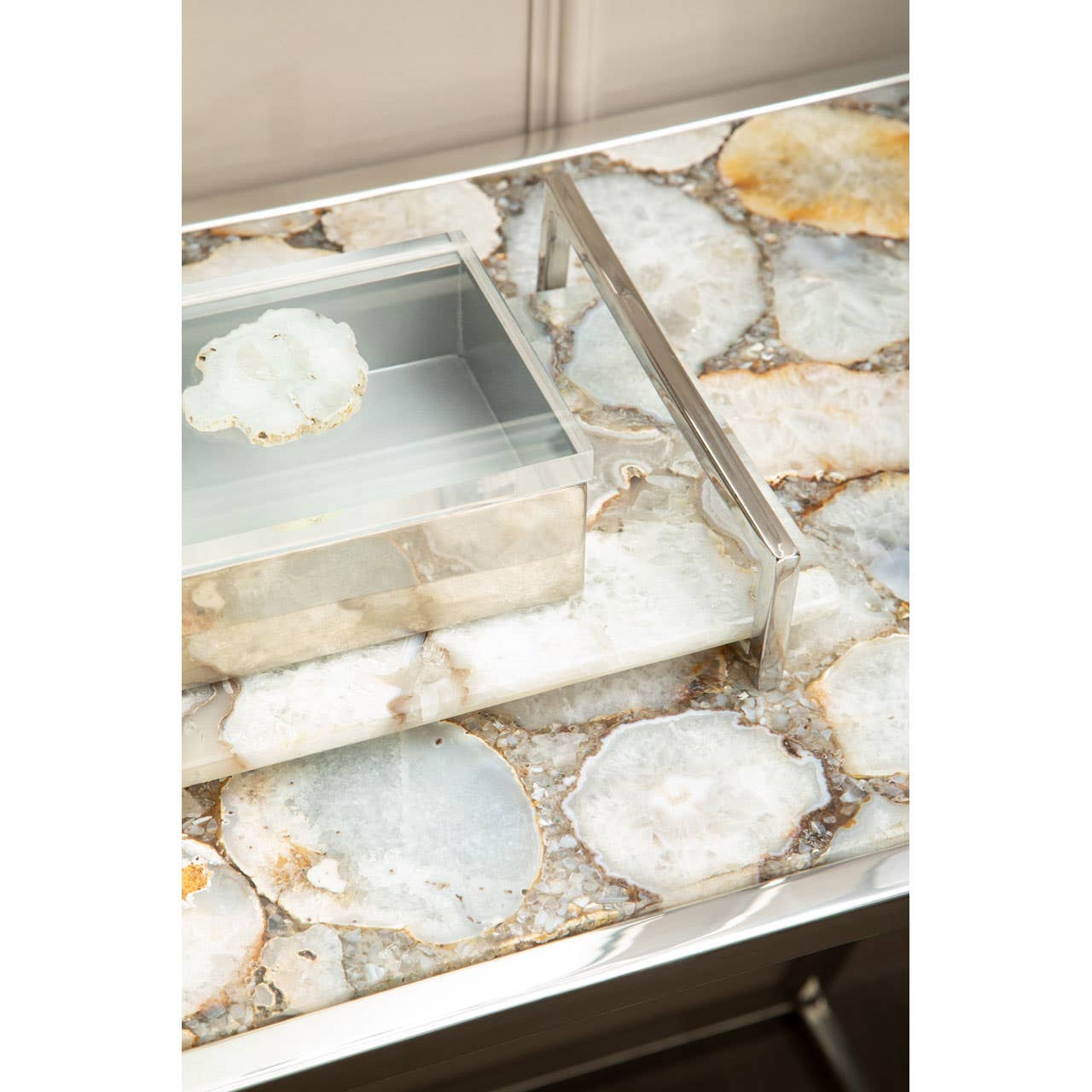 VITA WHITE AGATE CONSOLE TABLE