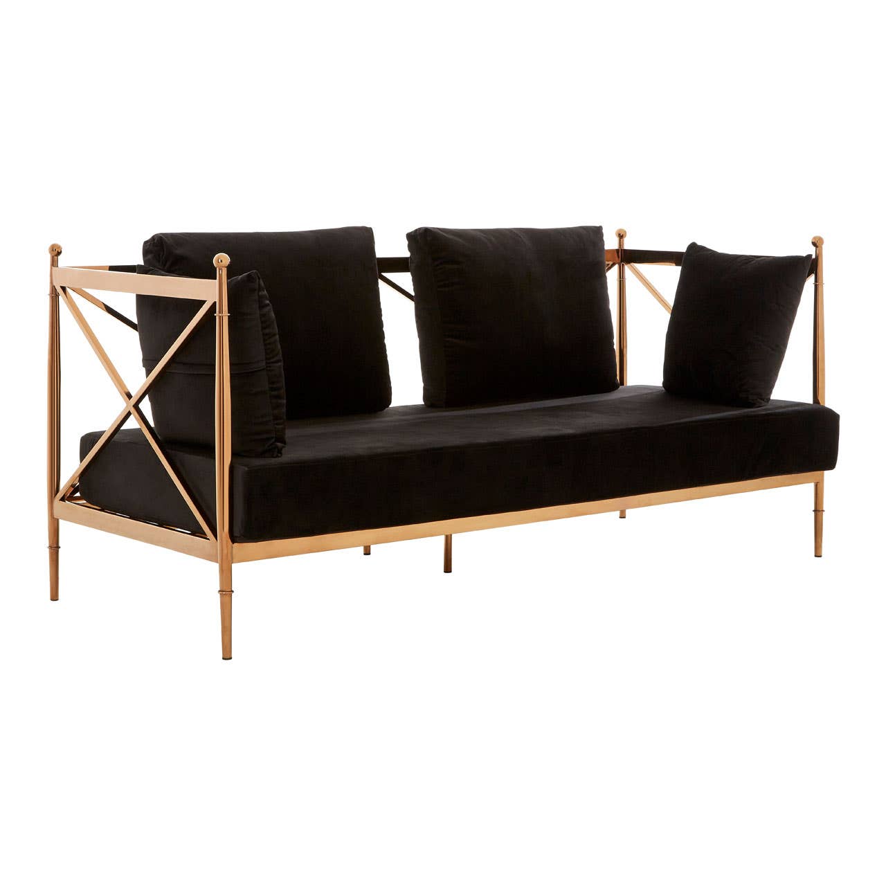 Novo 2 Seat Rose Gold Lattice Arms Sofa