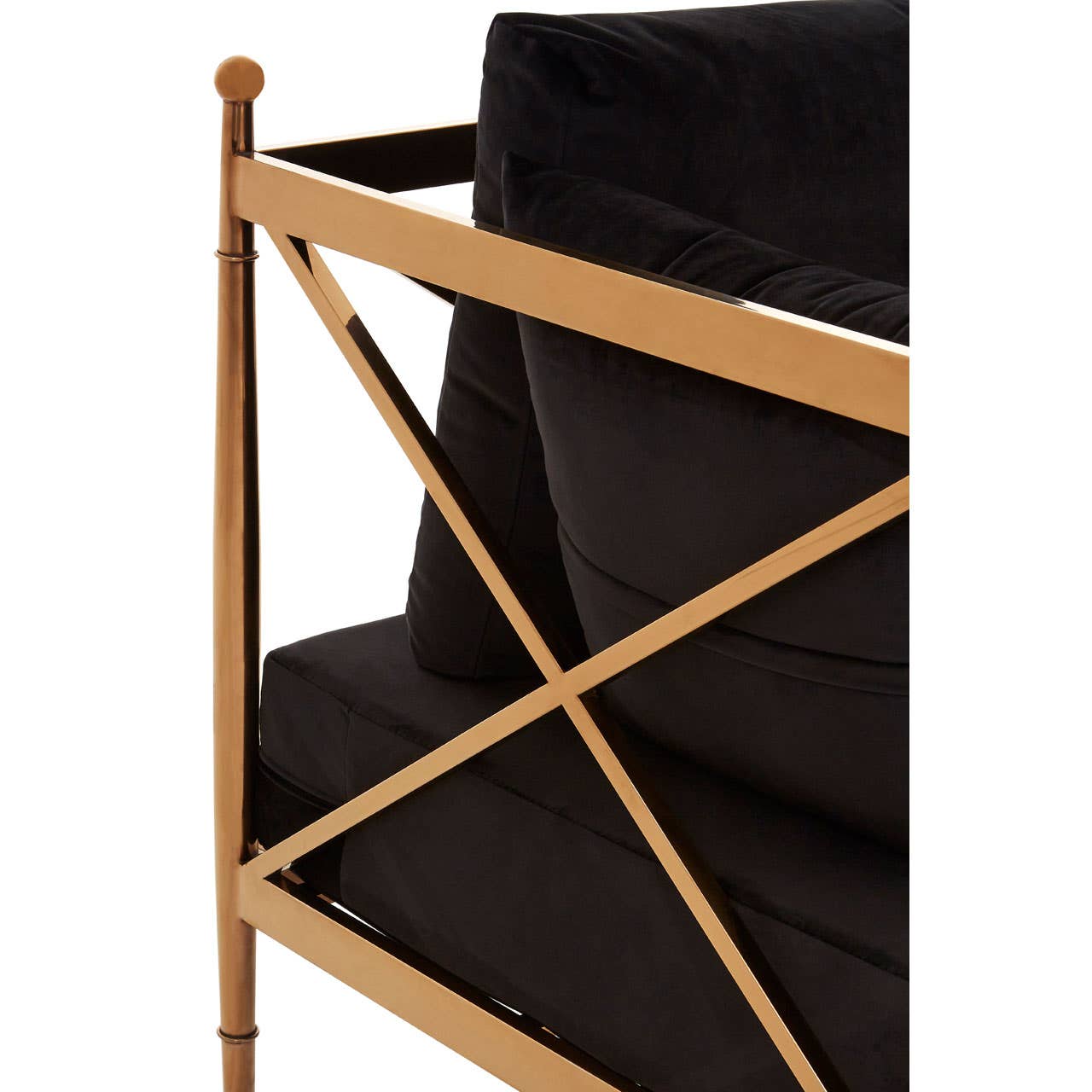 Novo 2 Seat Rose Gold Lattice Arms Sofa