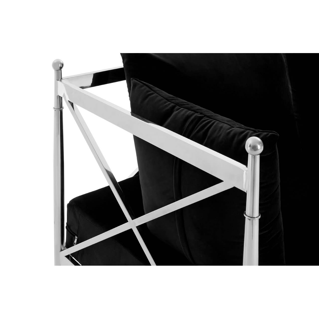 Novo 2 Seat Sofa With Silver Lattice Arms
