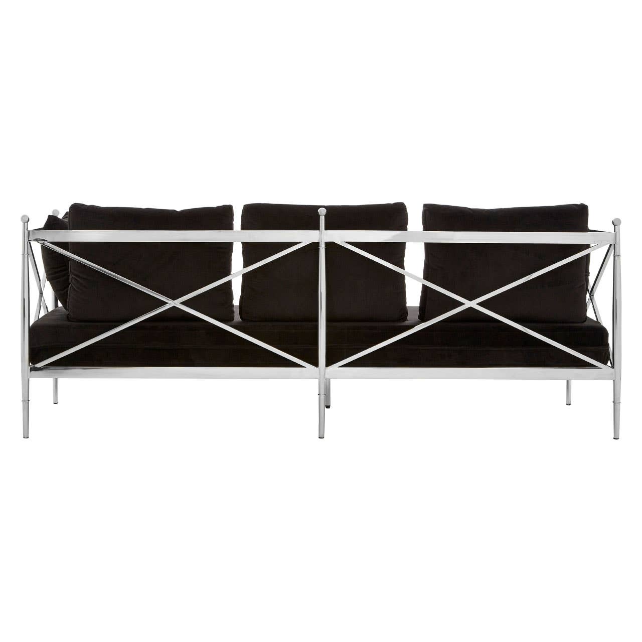 Novo 3 Seat Sofa With Silver Lattice Sides