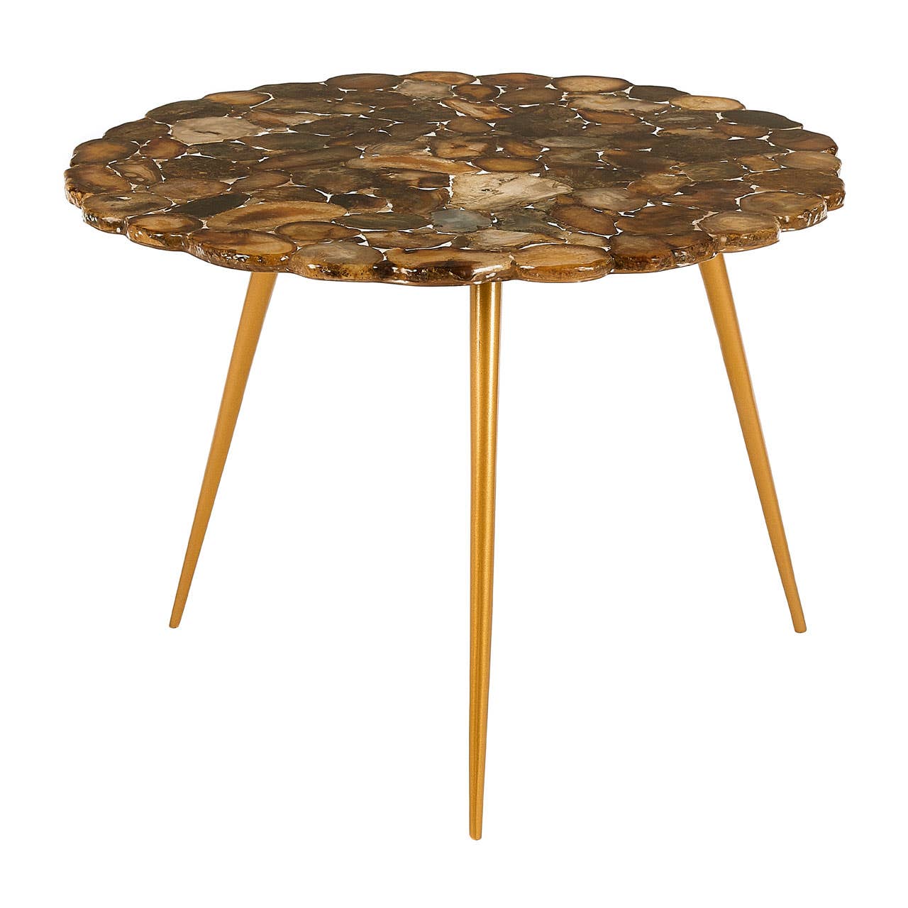 Relic Low Side Table With Agate Stone Top