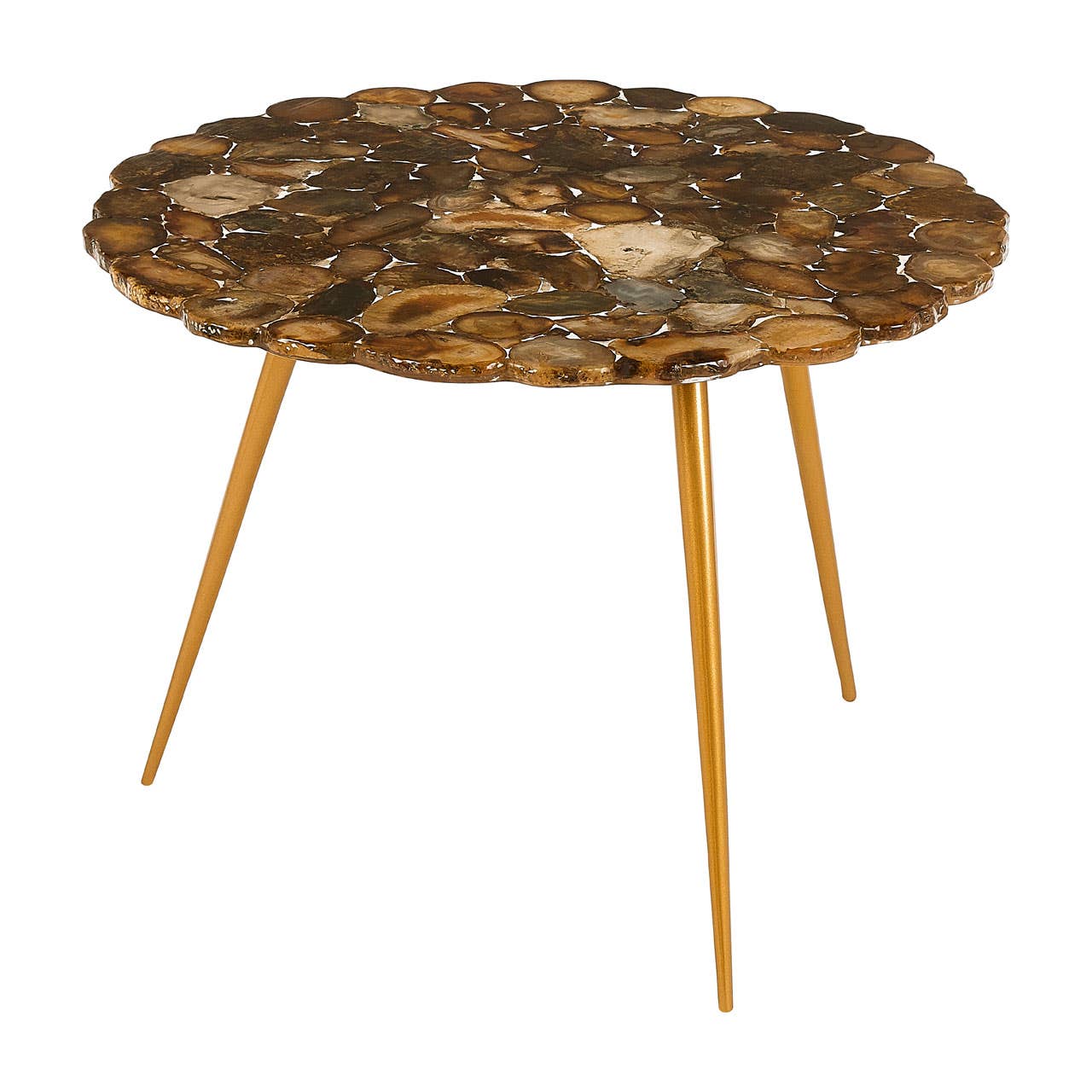 Relic Low Side Table With Agate Stone Top