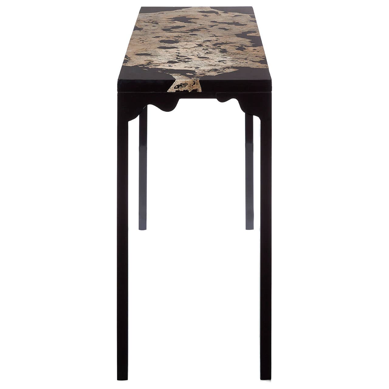 Relic Cheese Stone/black Resin Console Table
