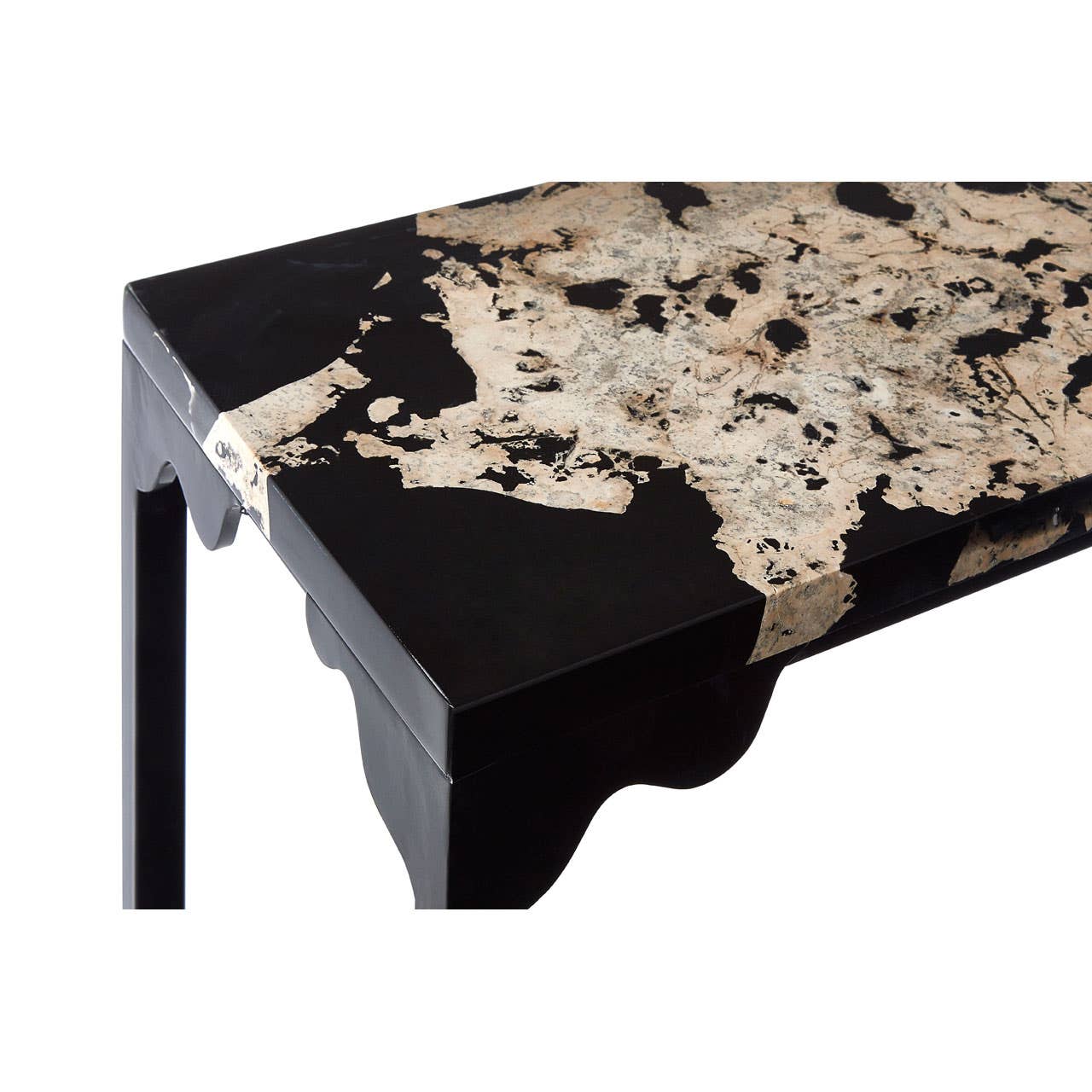 Relic Cheese Stone/black Resin Console Table