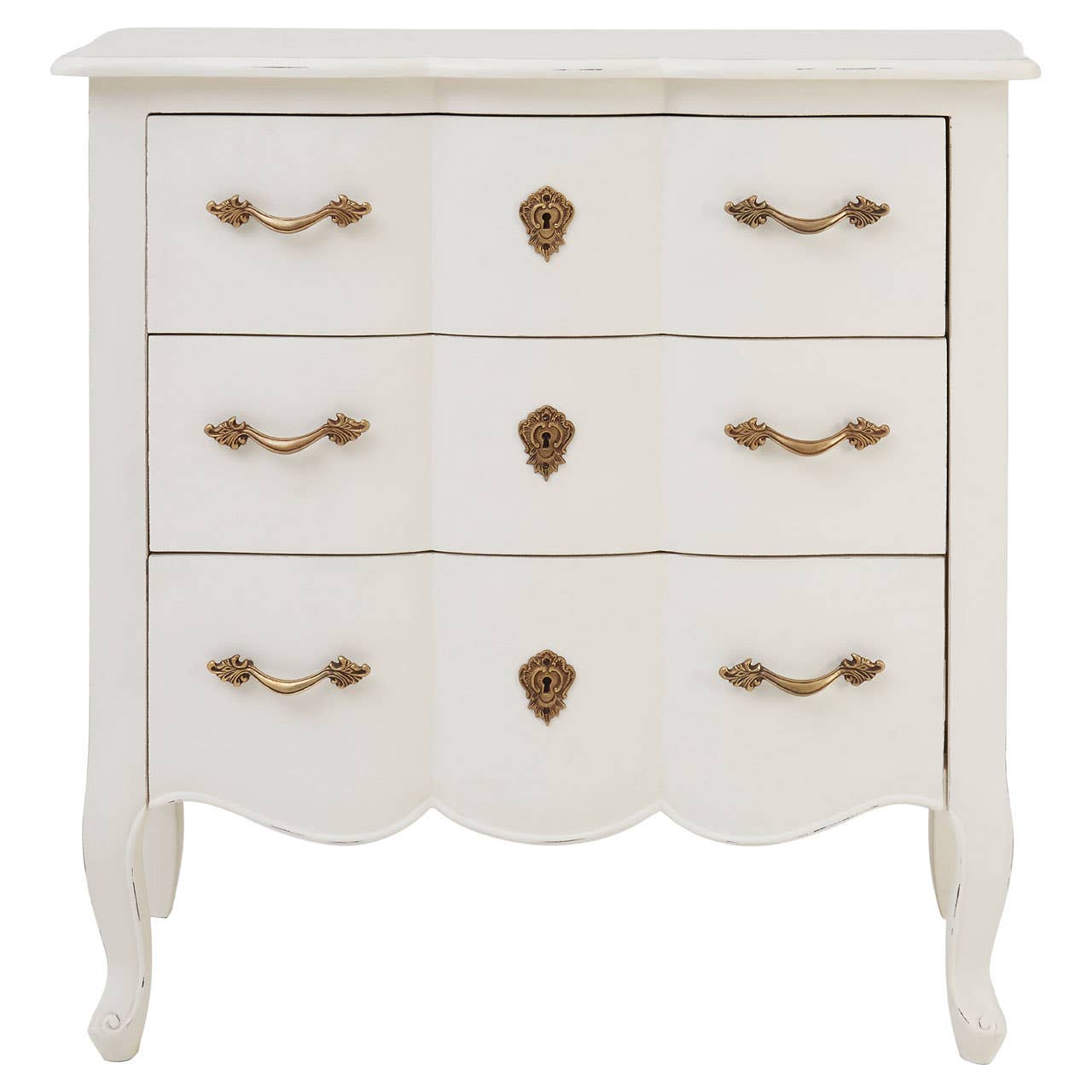 Loire 3 Drawer White Chest