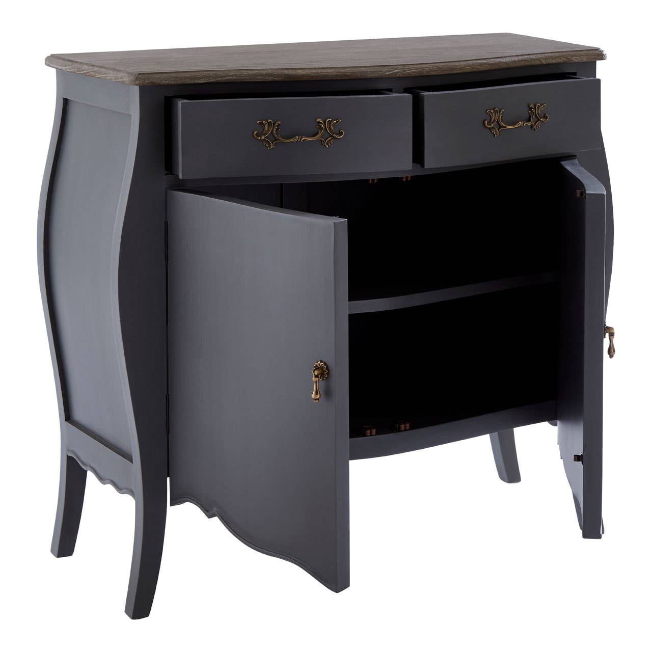 Loire 2 Door /2 Drawer Dark Grey Side Board