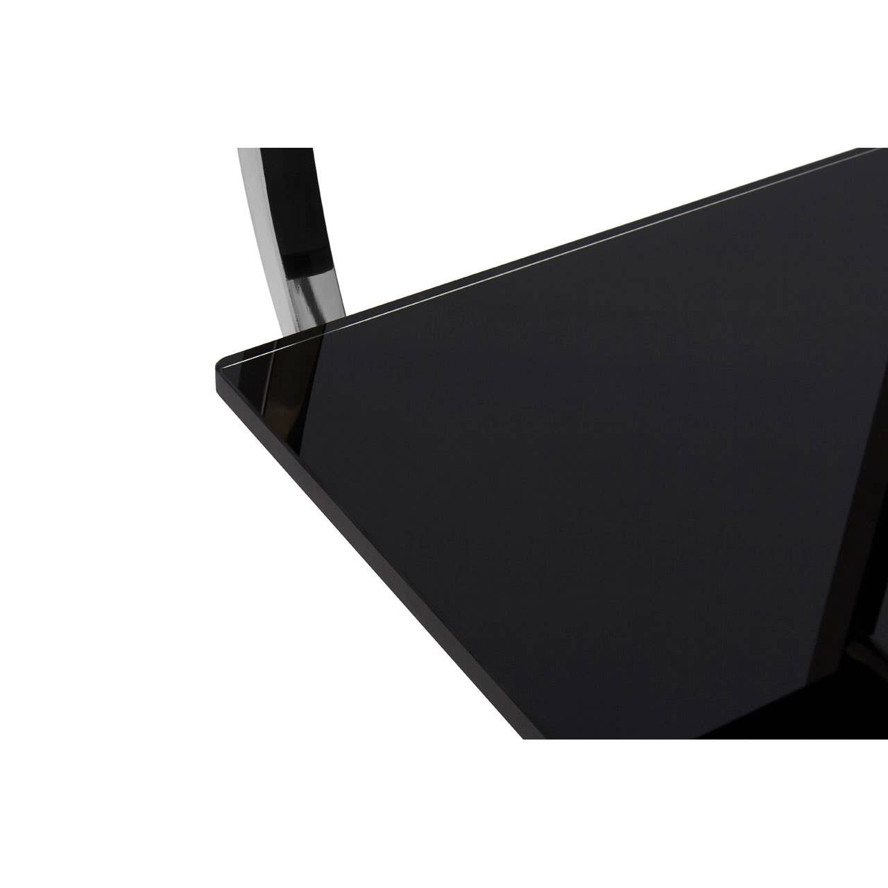 VOGUE 4 BLACK TEMPERED GLASS ROUND SHELF UNIT