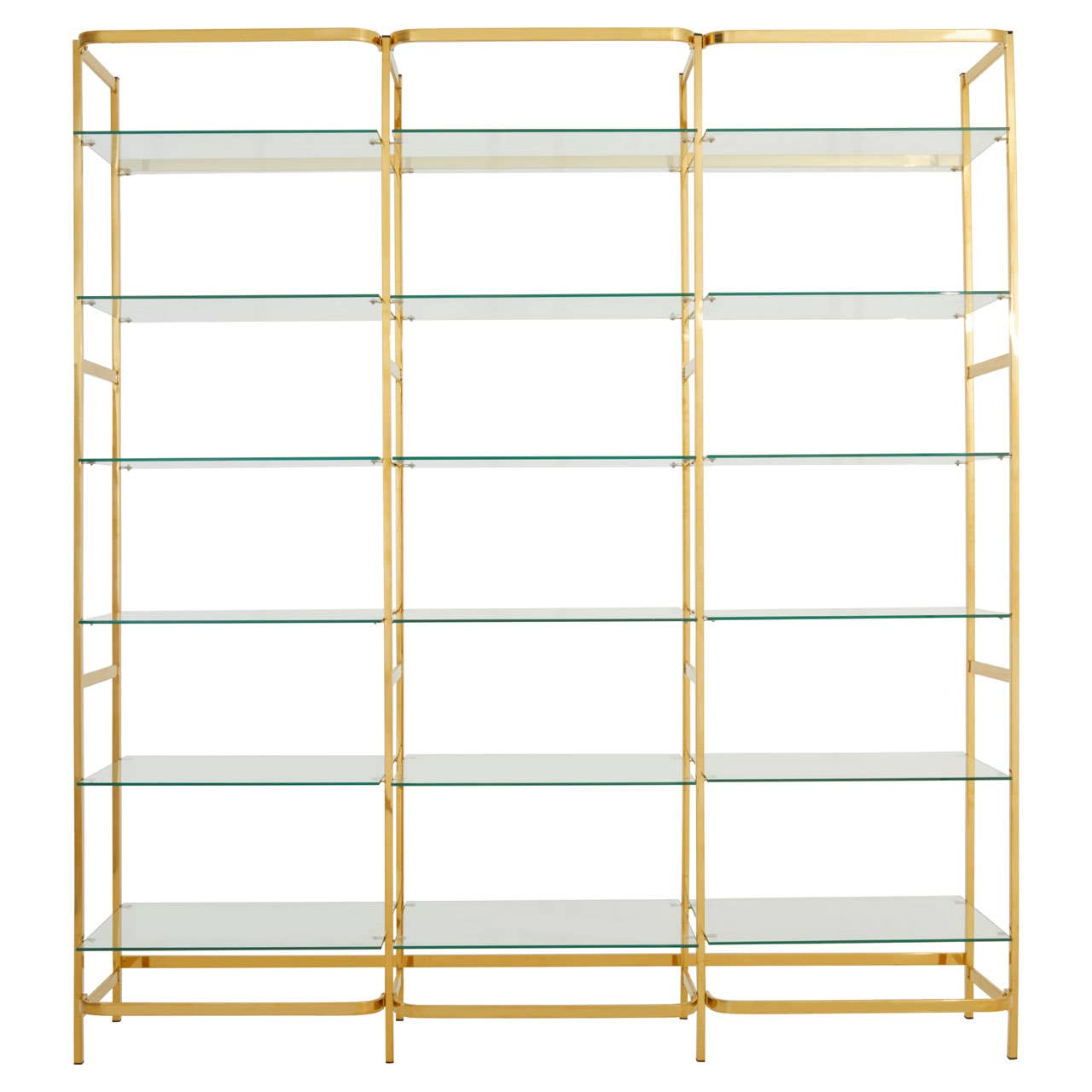 Horizon Bookshelf With Clear Glass Tiers