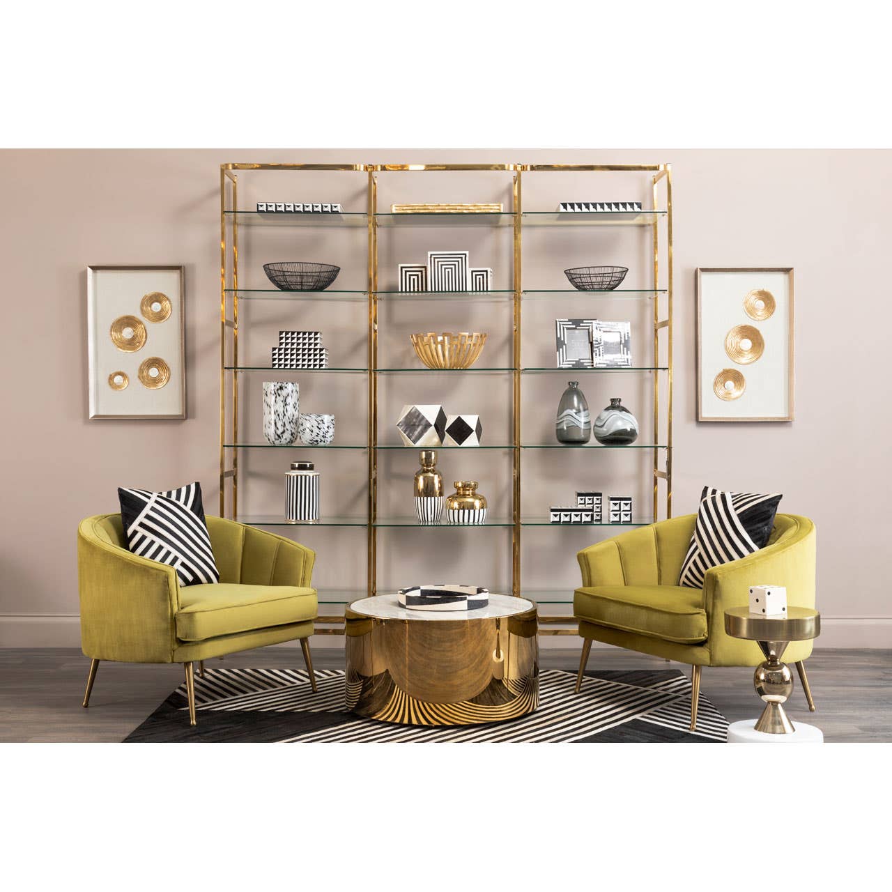 Horizon Bookshelf With Clear Glass Tiers