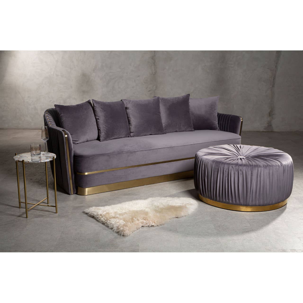 SHEA GREY FOOTSTOOL
