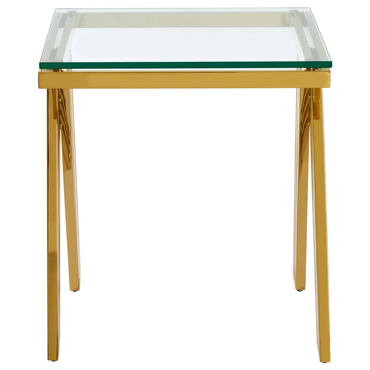 Piermount Gold Finish Side Table