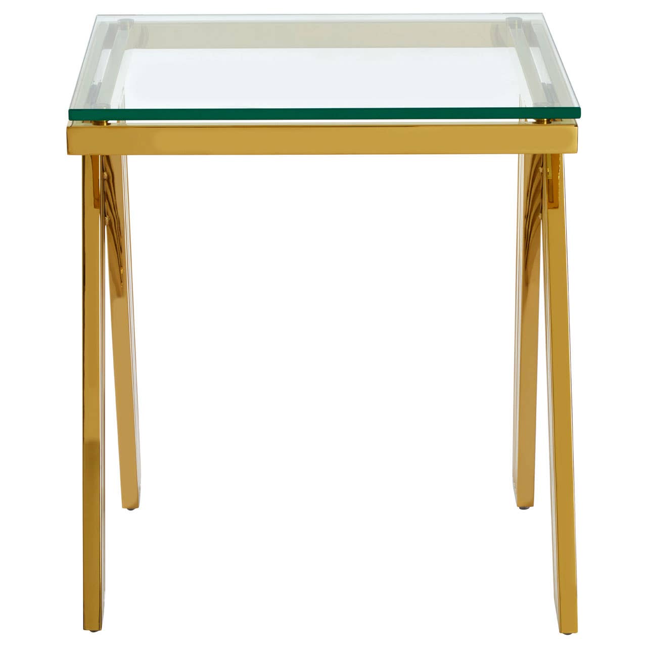Piermount Gold Finish Side Table