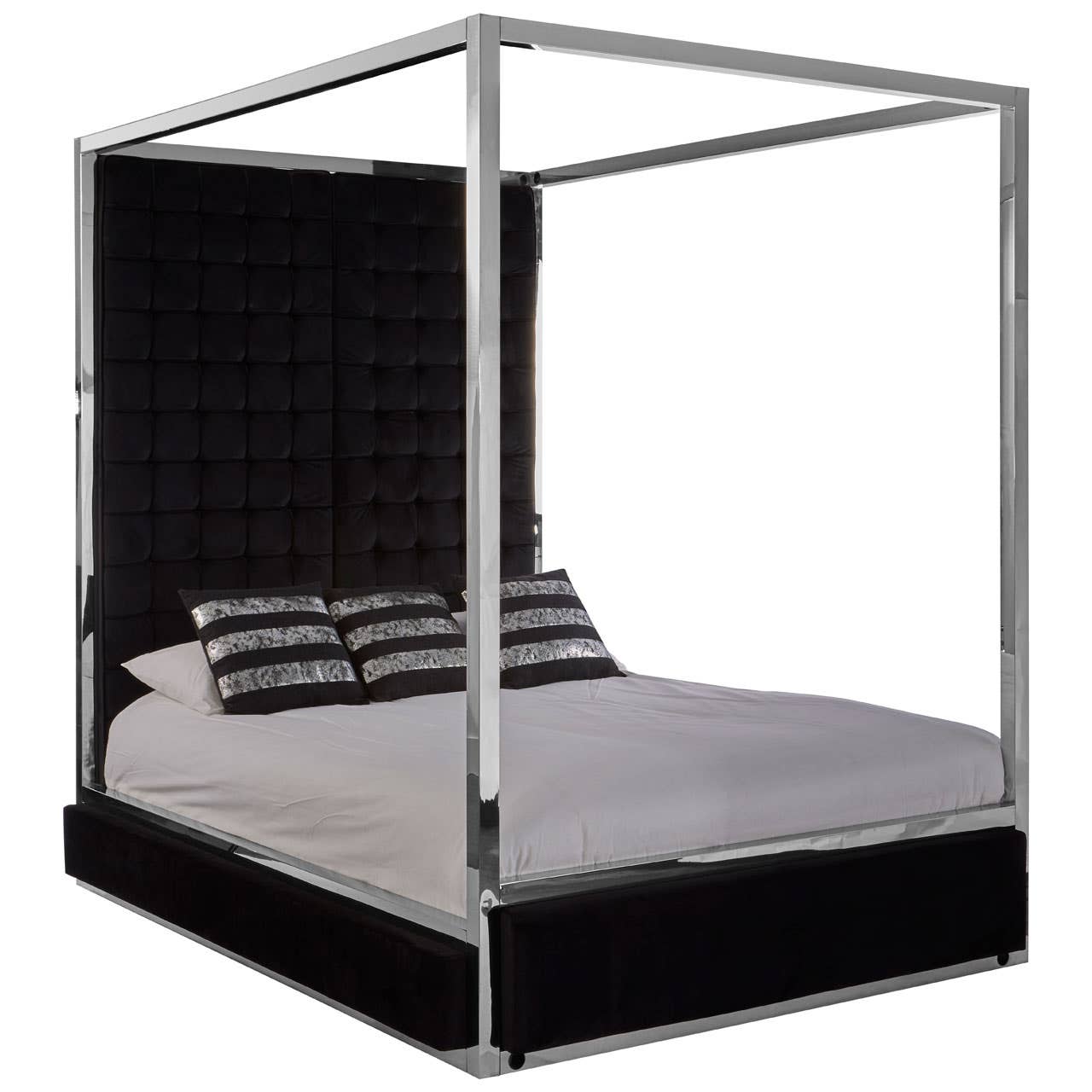 Piermount Black Velvet Bed