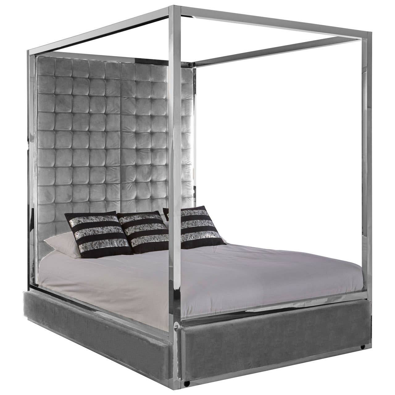 Piermount Grey Velvet Bed