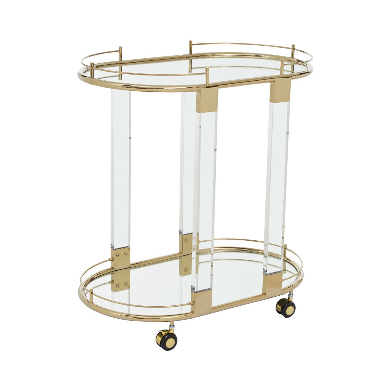 Oria Bar Trolley With Warm Metallic Frame