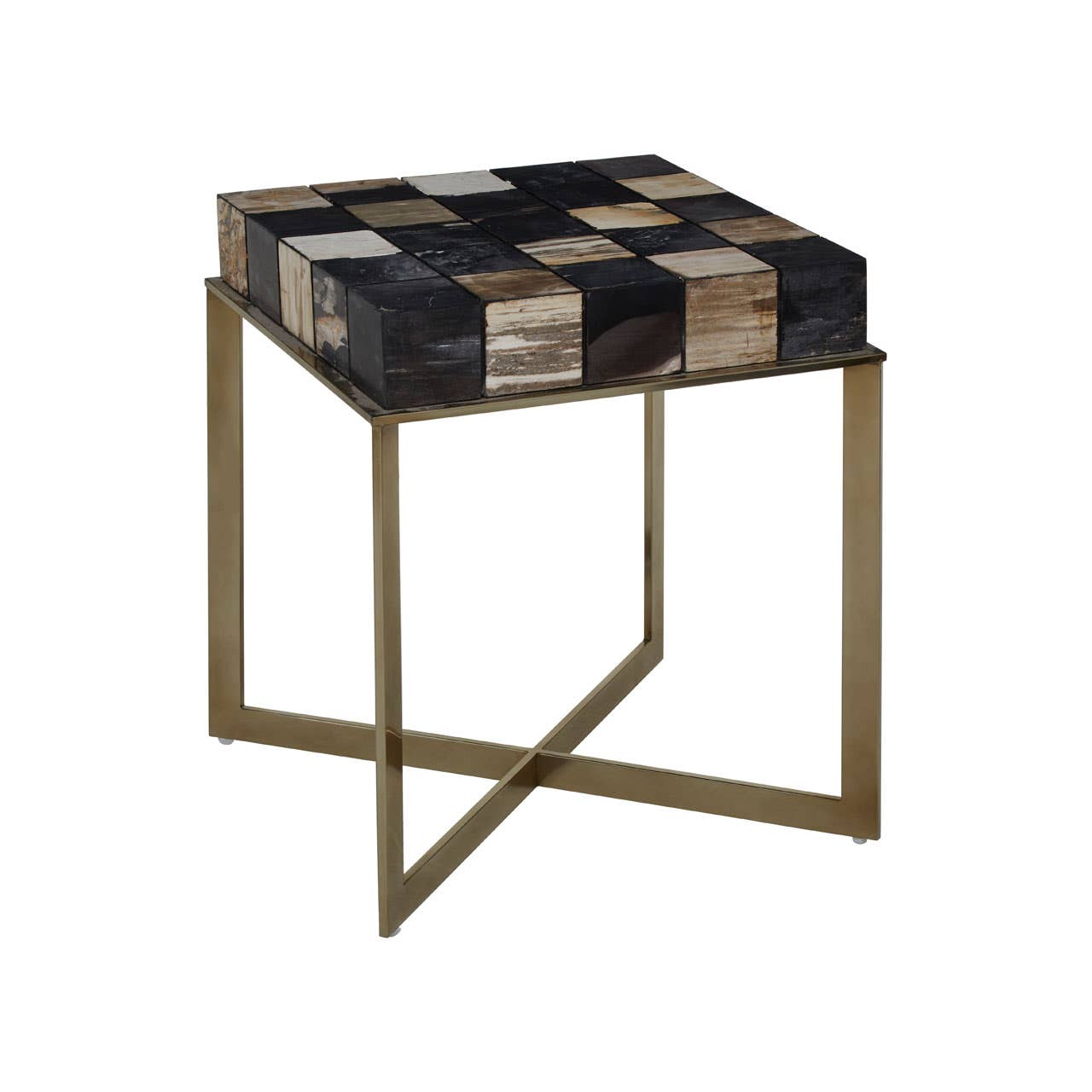 Relic Side Table With Brass Finish