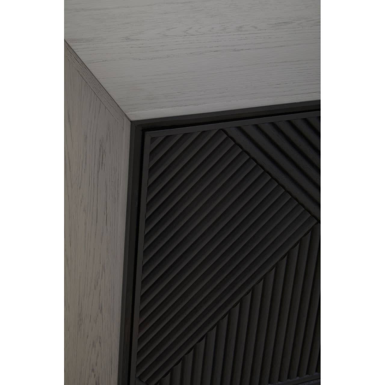 Jakara Black Wood Sideboard With Metal Legs