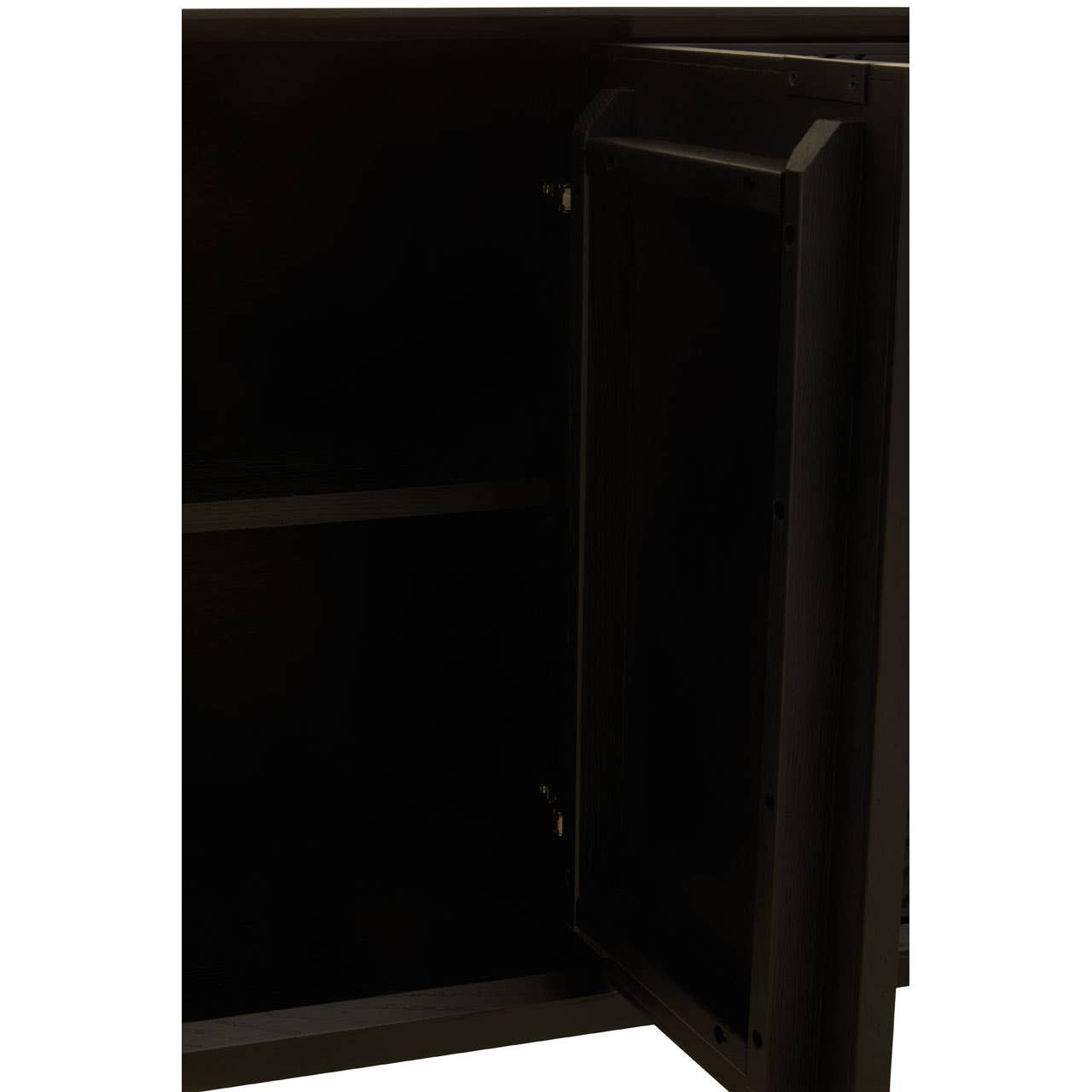 Jakara Black Wood Sideboard With Metal Legs