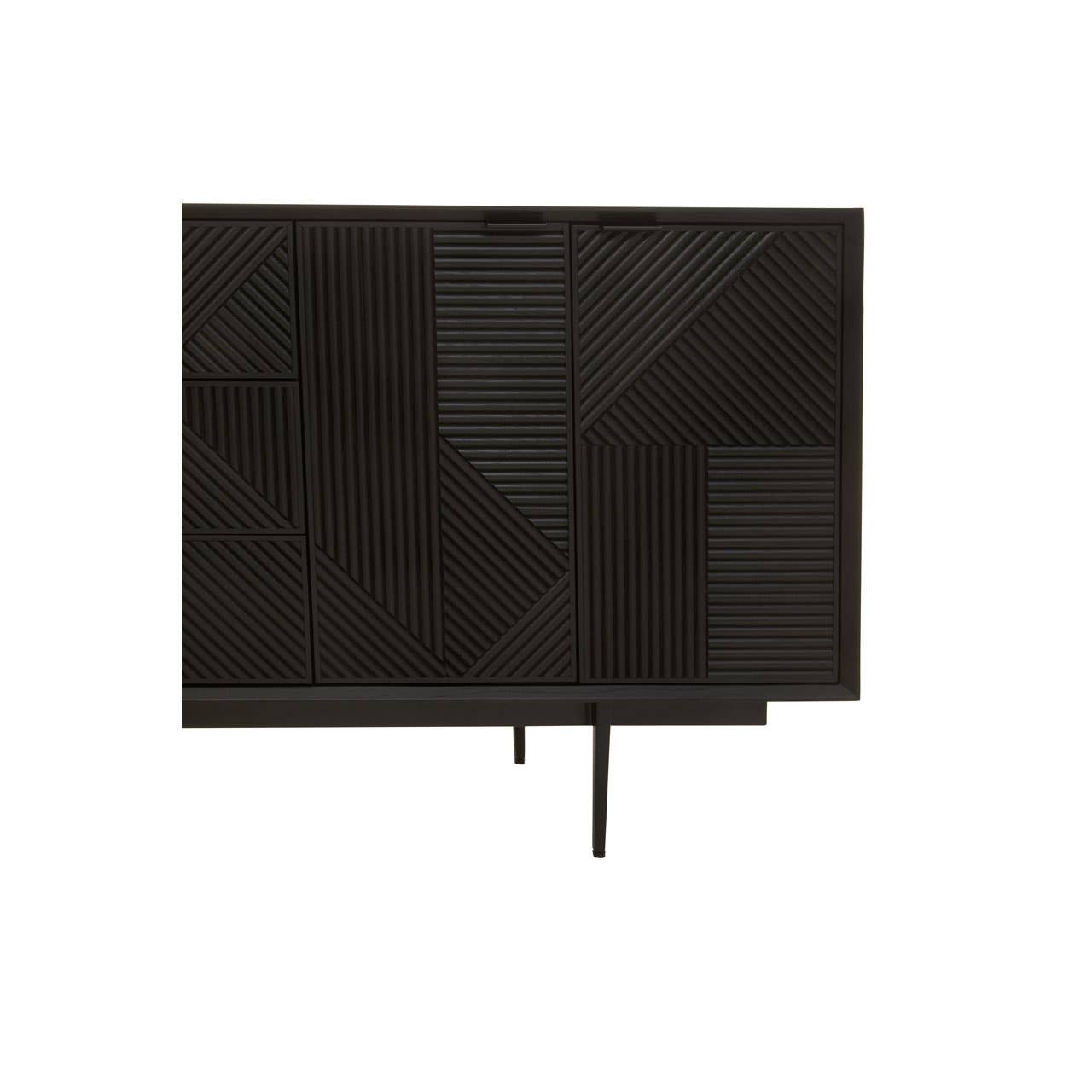 Jakara Black Wood Sideboard With Metal Legs