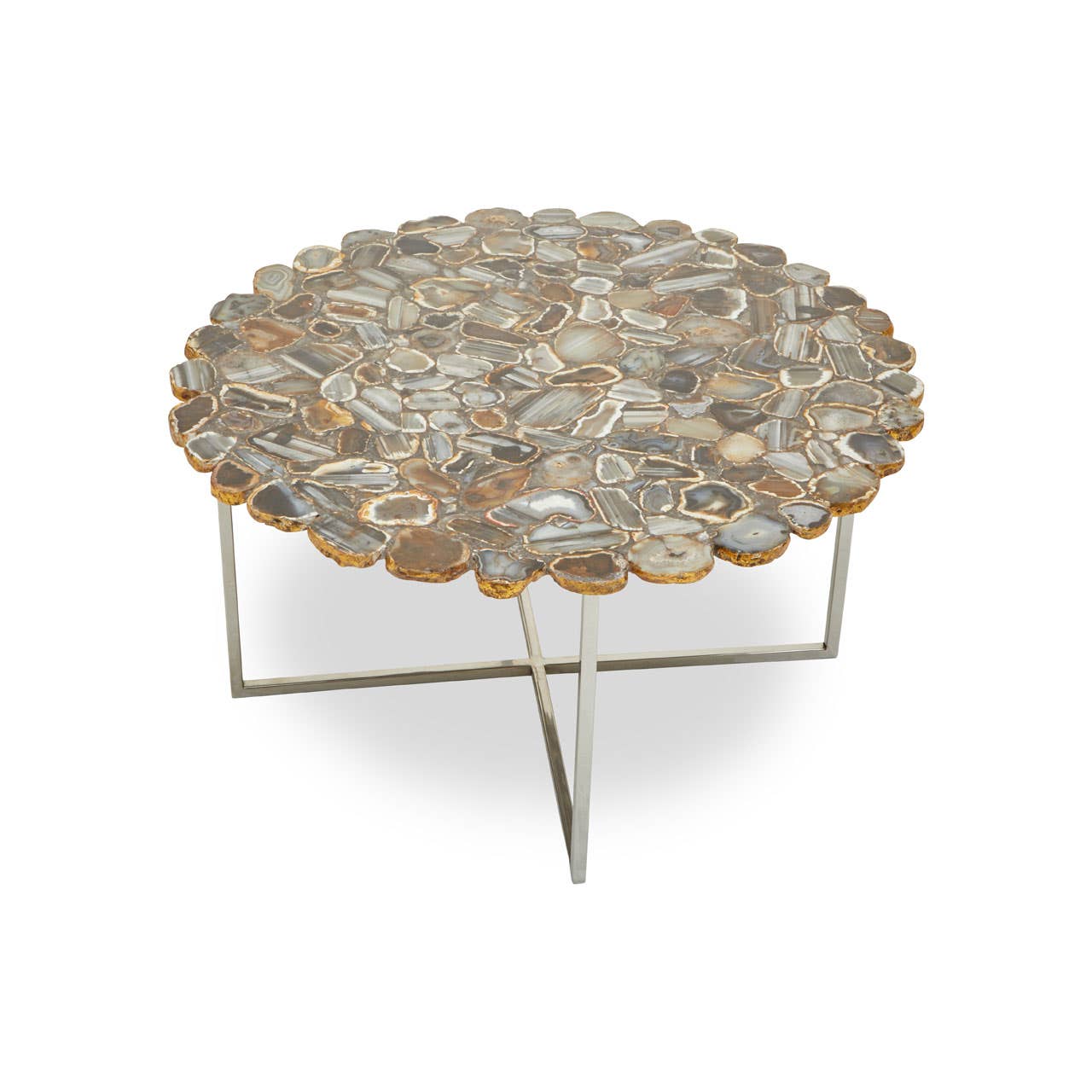 Agate Coffee Table With Cross Base