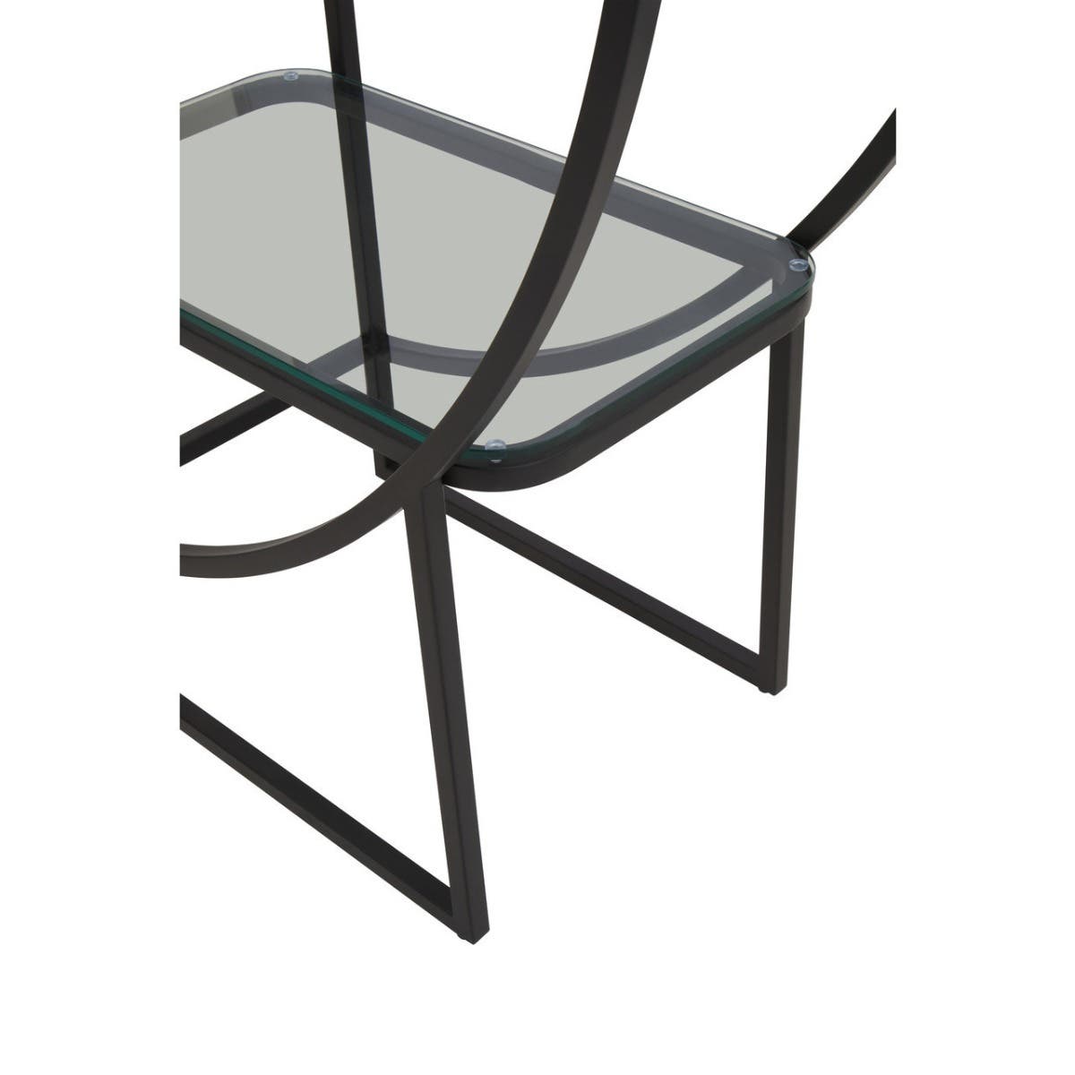 VOGUE RIGHT HALF MOON BLACK SHELF UNIT
