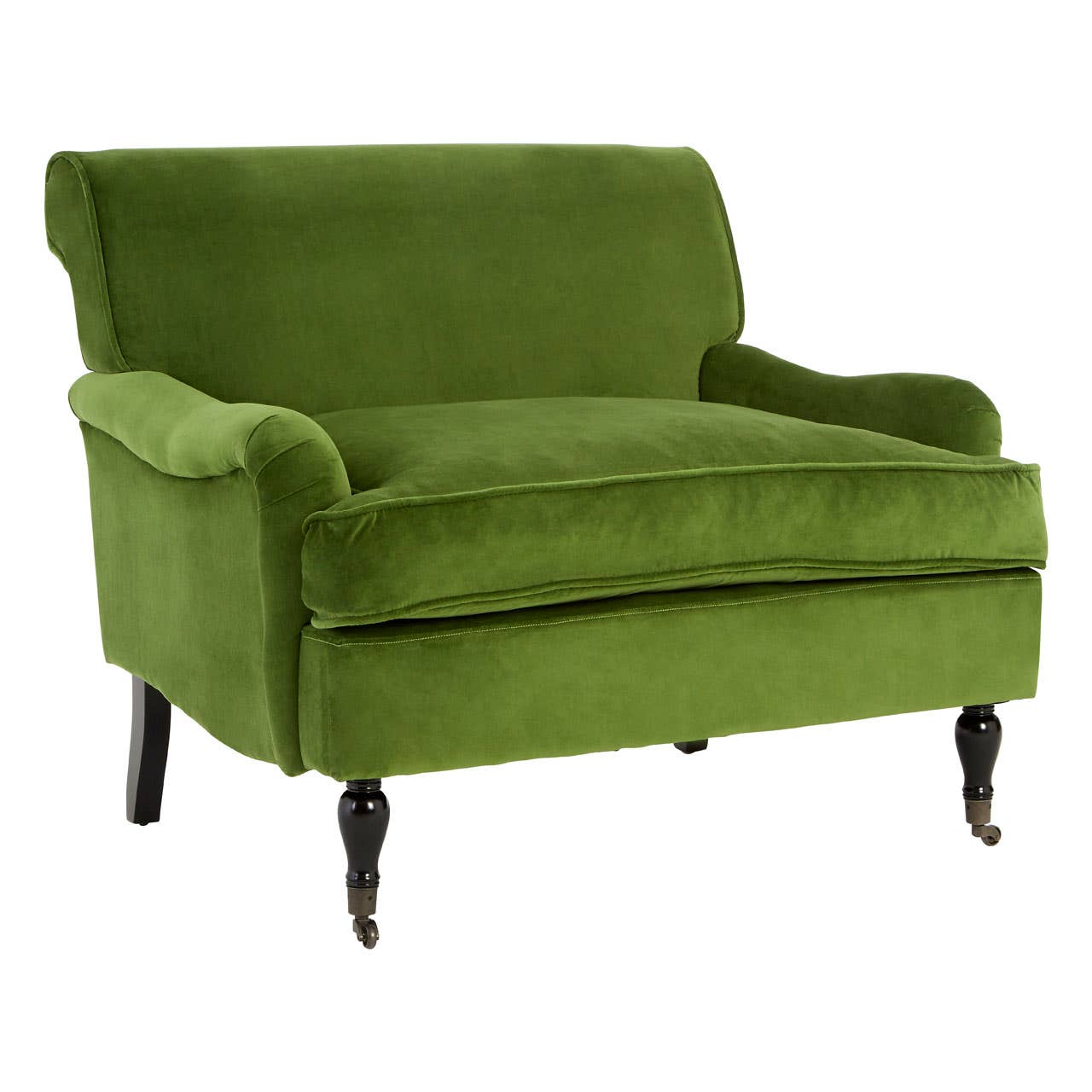 Green Velvet Large Plush Armchair