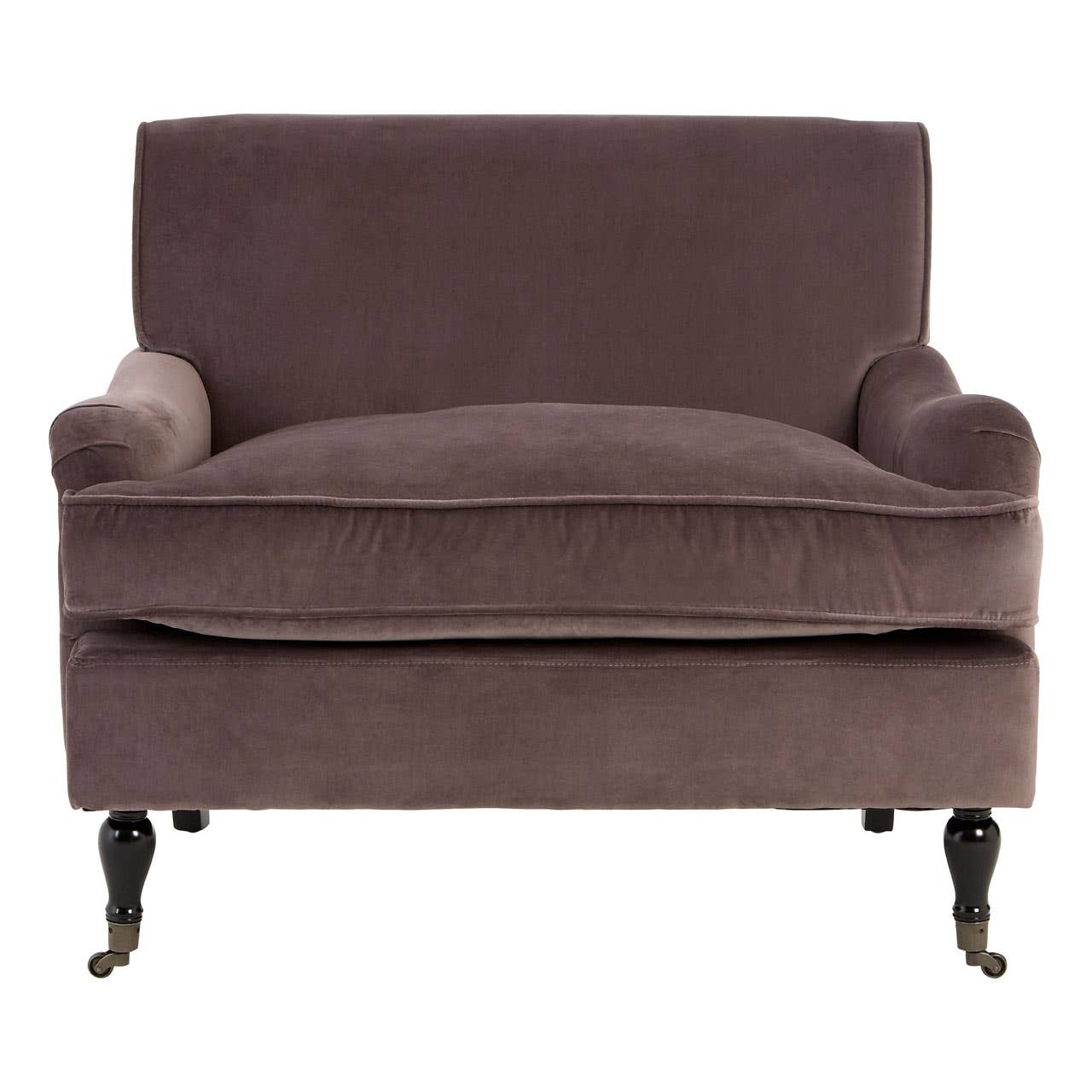 Grey Velvet Plush Armchair