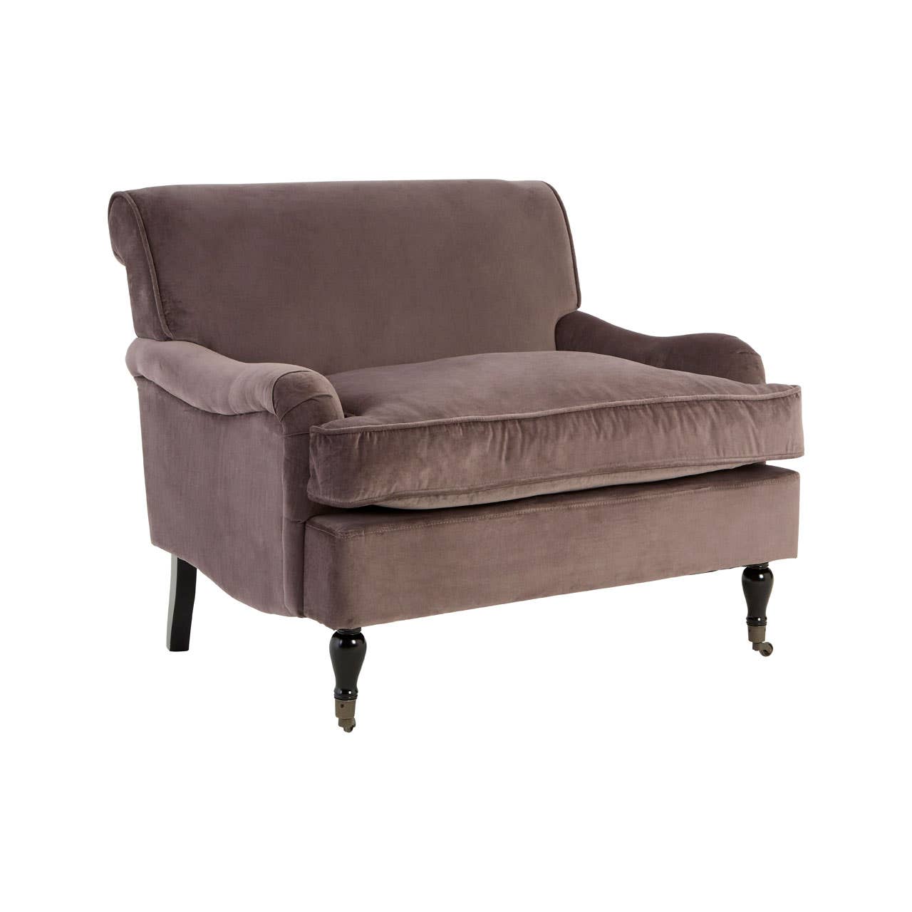 Grey Velvet Plush Armchair