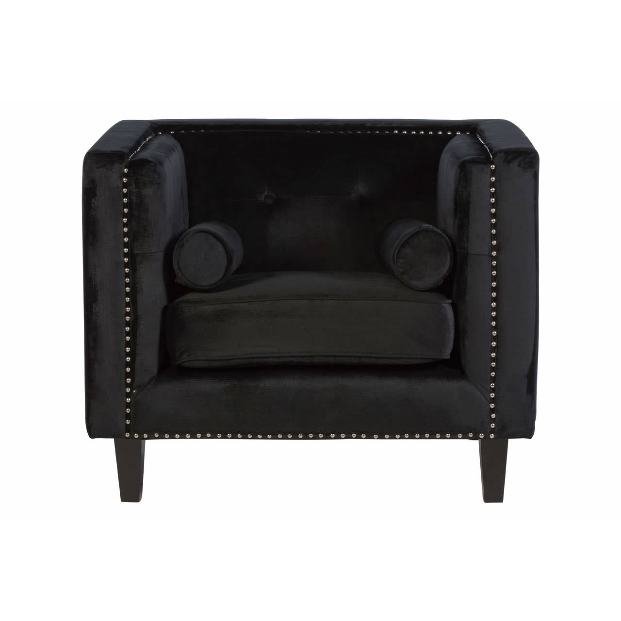 Felisa Black Velvet Chair