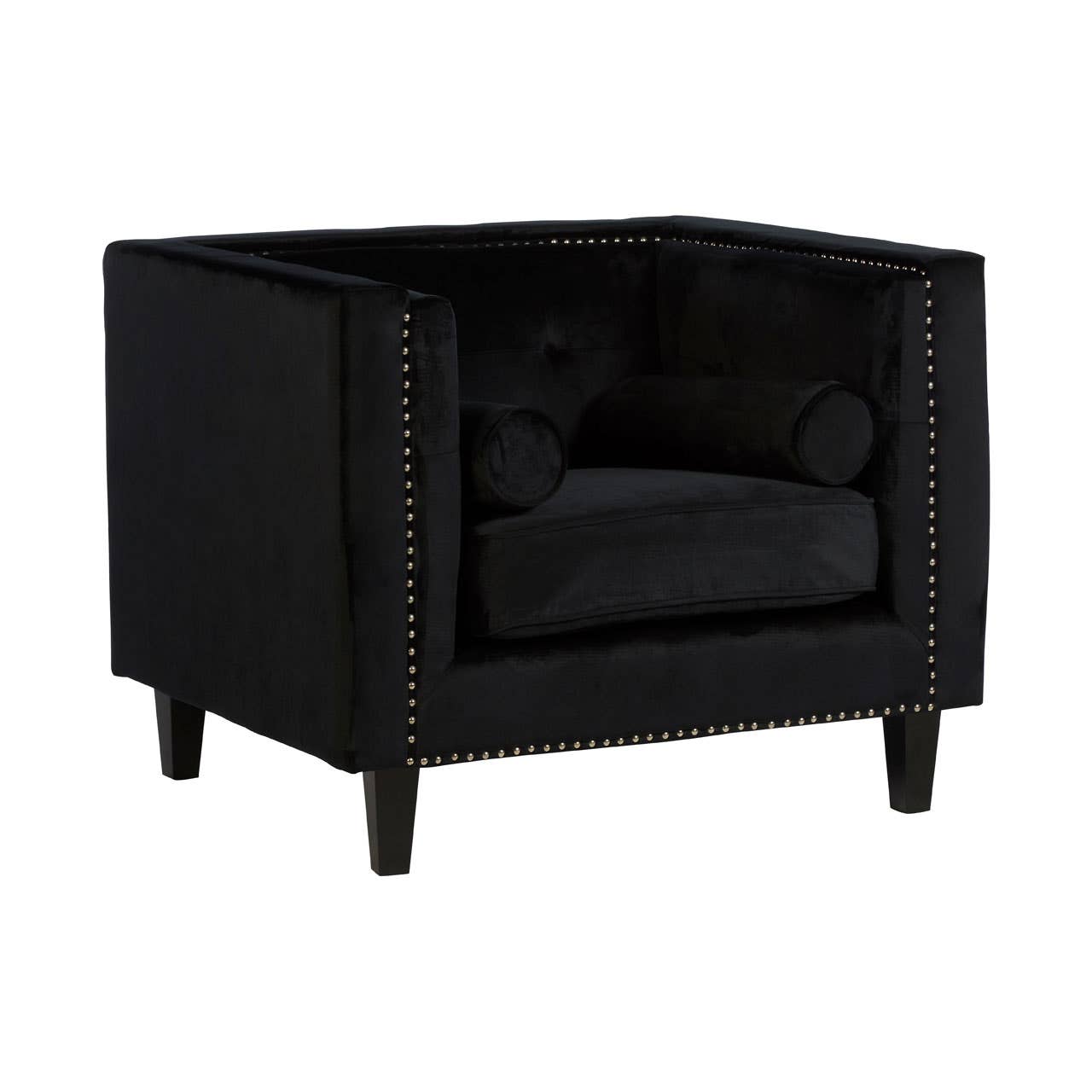 Felisa Black Velvet Chair