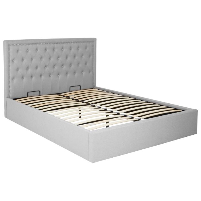 Kiana Light Grey King Size Ottoman Bed