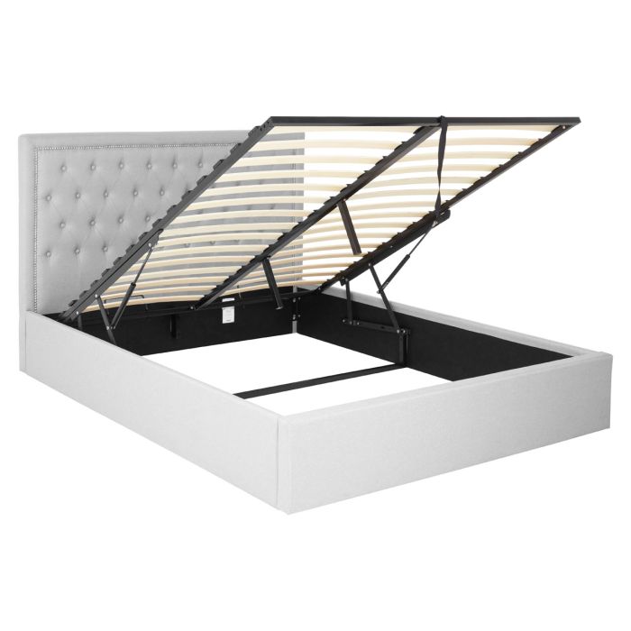 Kiana Light Grey King Size Ottoman Bed