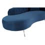 Rene Dark Blue Velvet Right Arm Chaise Longue