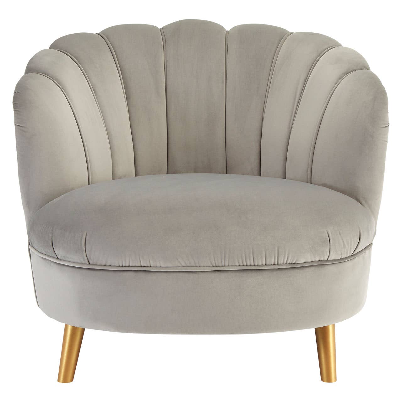 Orlina Grey Velvet Chair With Gold Wood Legs