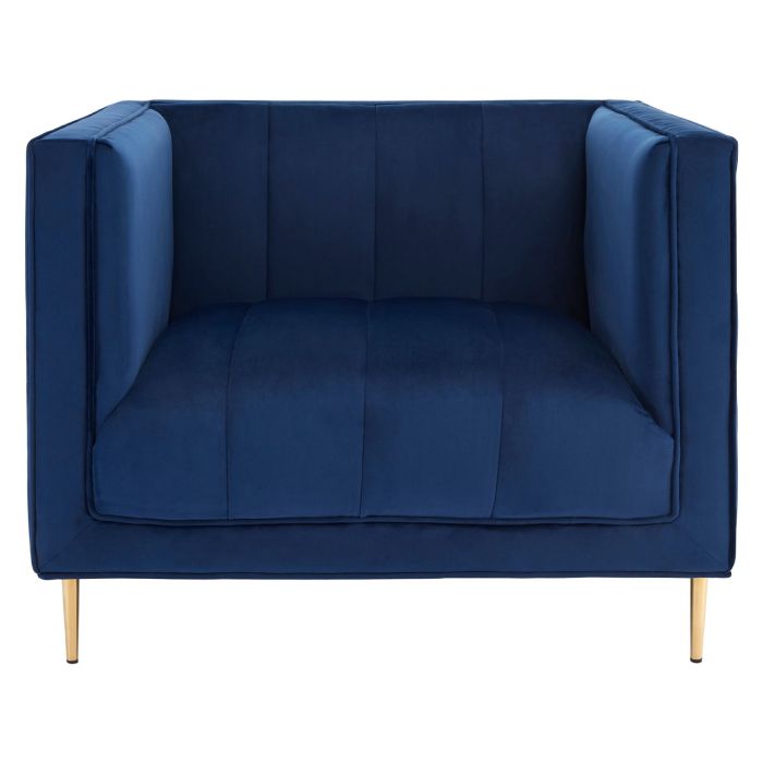 Sapphire Deep Blue Velvet Armchair