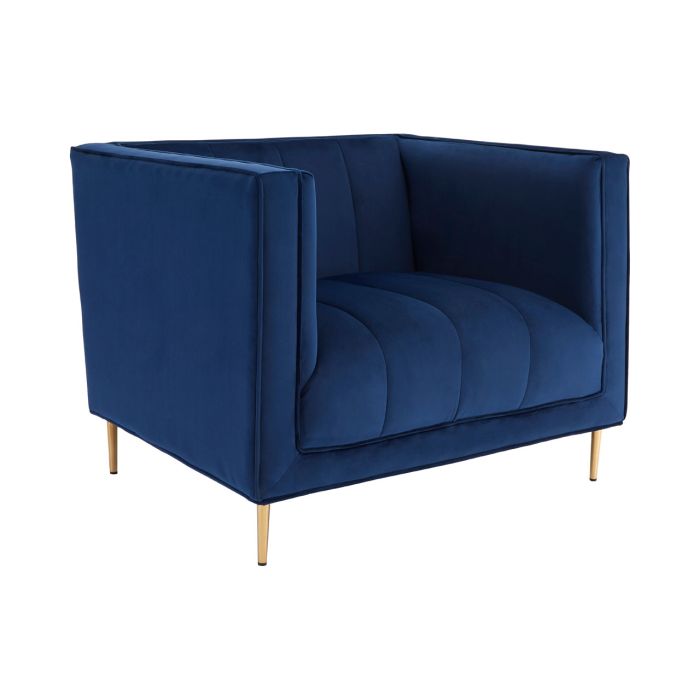 Sapphire Deep Blue Velvet Armchair