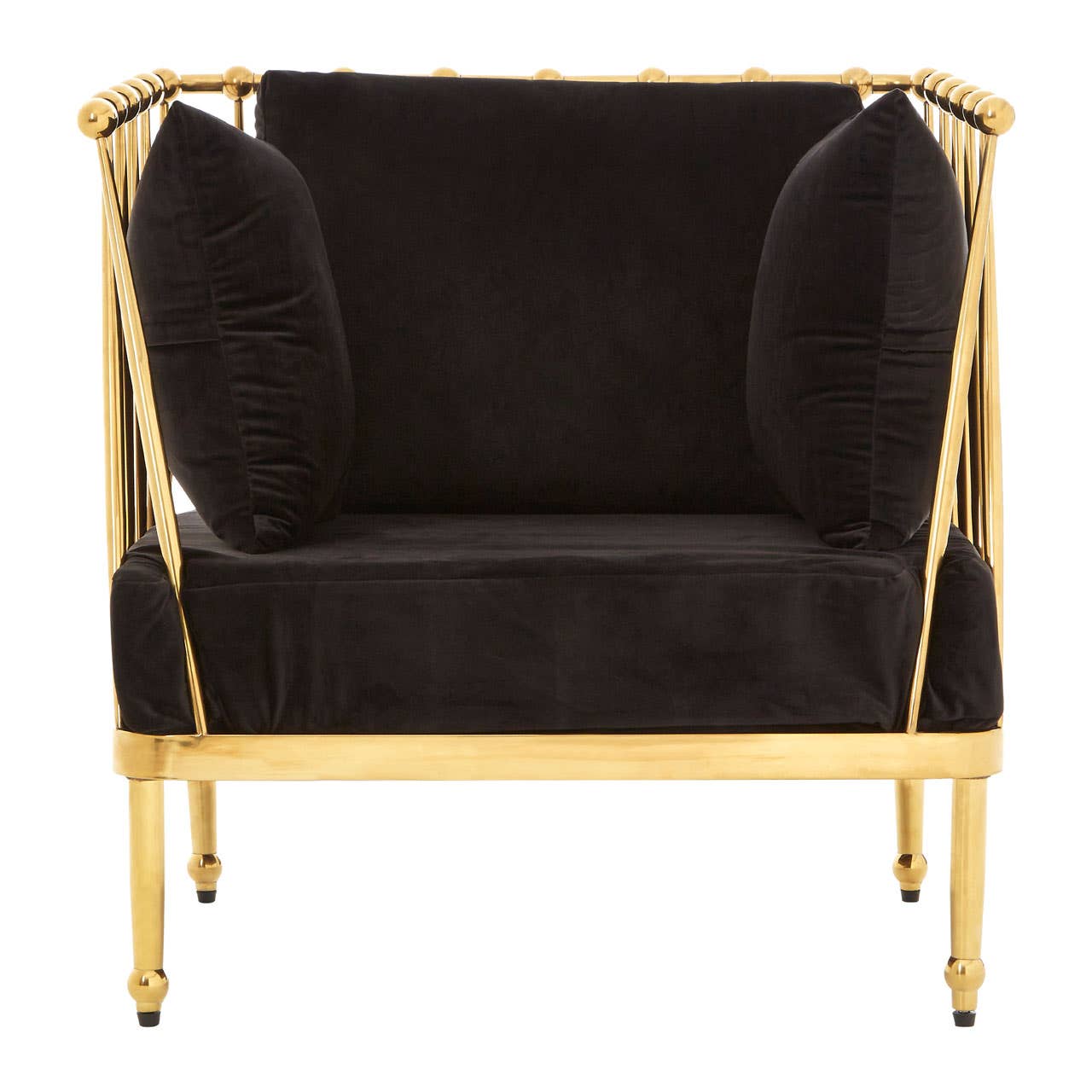 Novo Chair With Gold Finish Tapered Arms