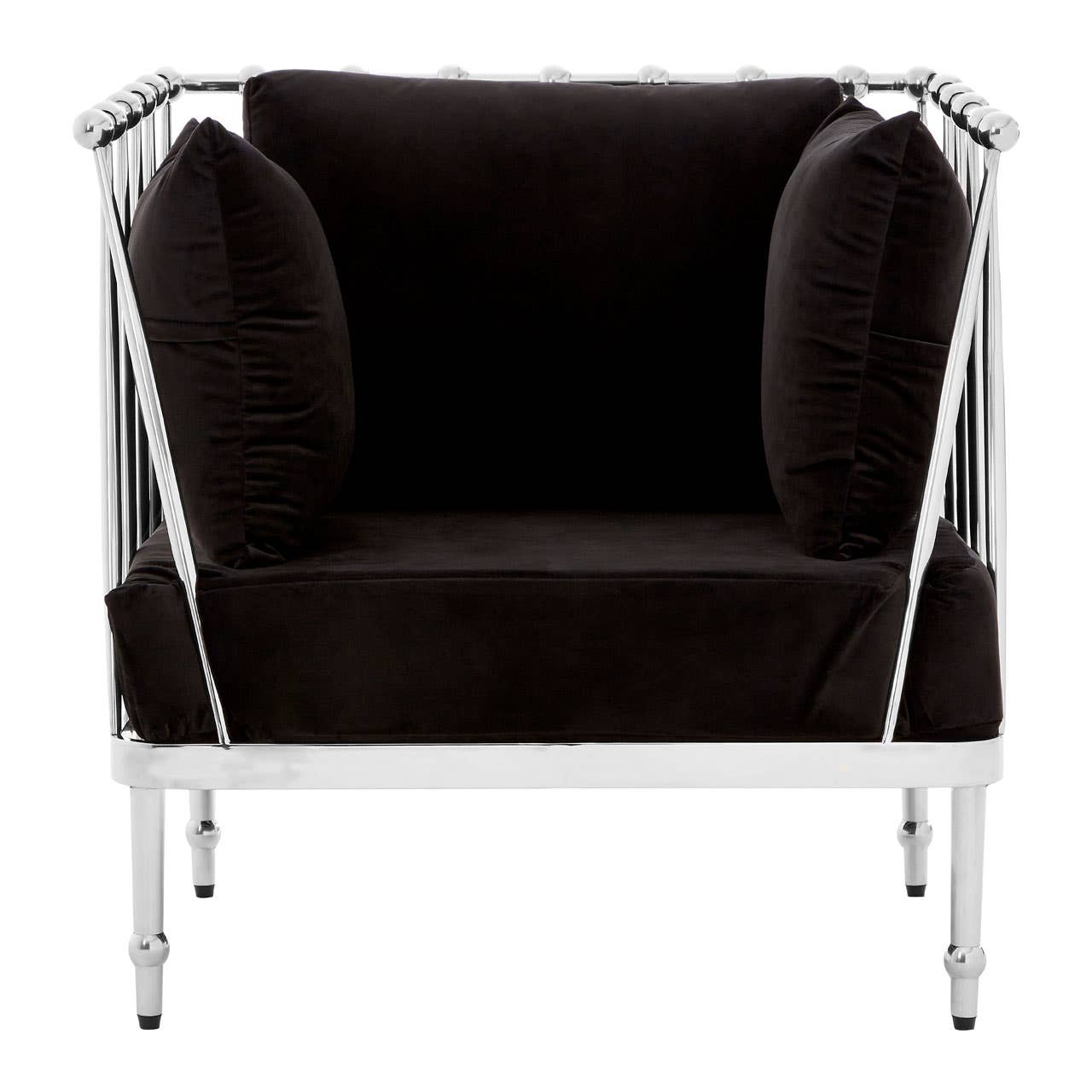 Novo Chair With Silver Finish Tapered Arms
