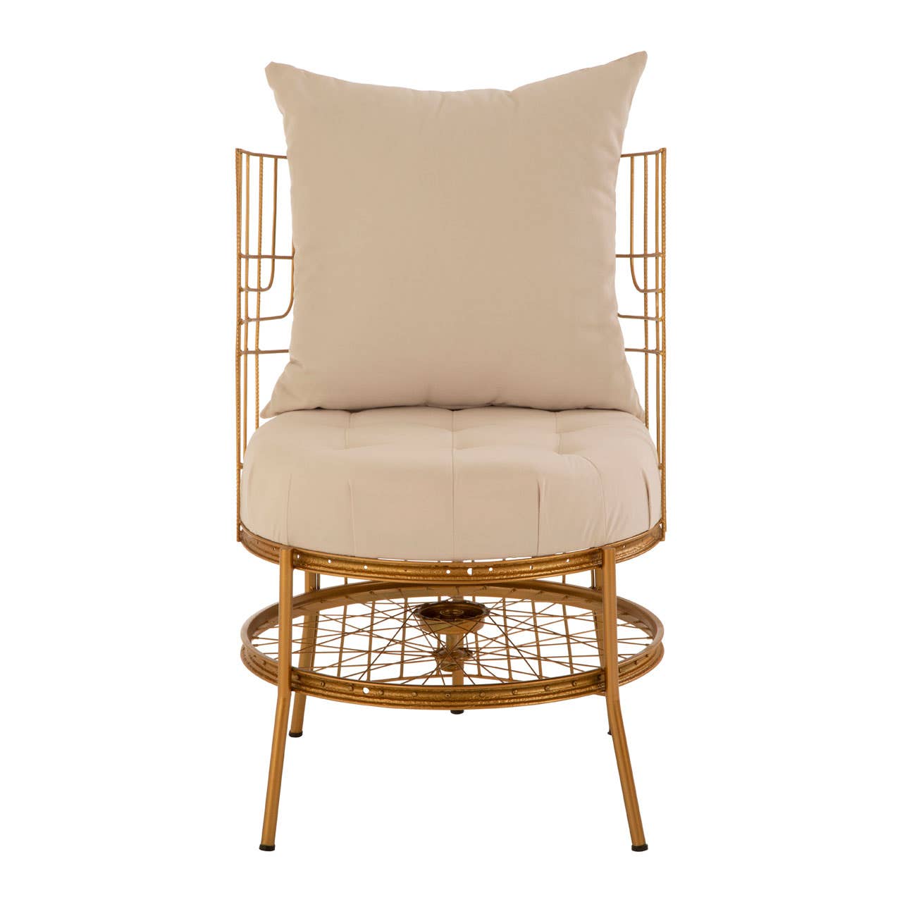 Mantis Gold Finish Chair With Cushion