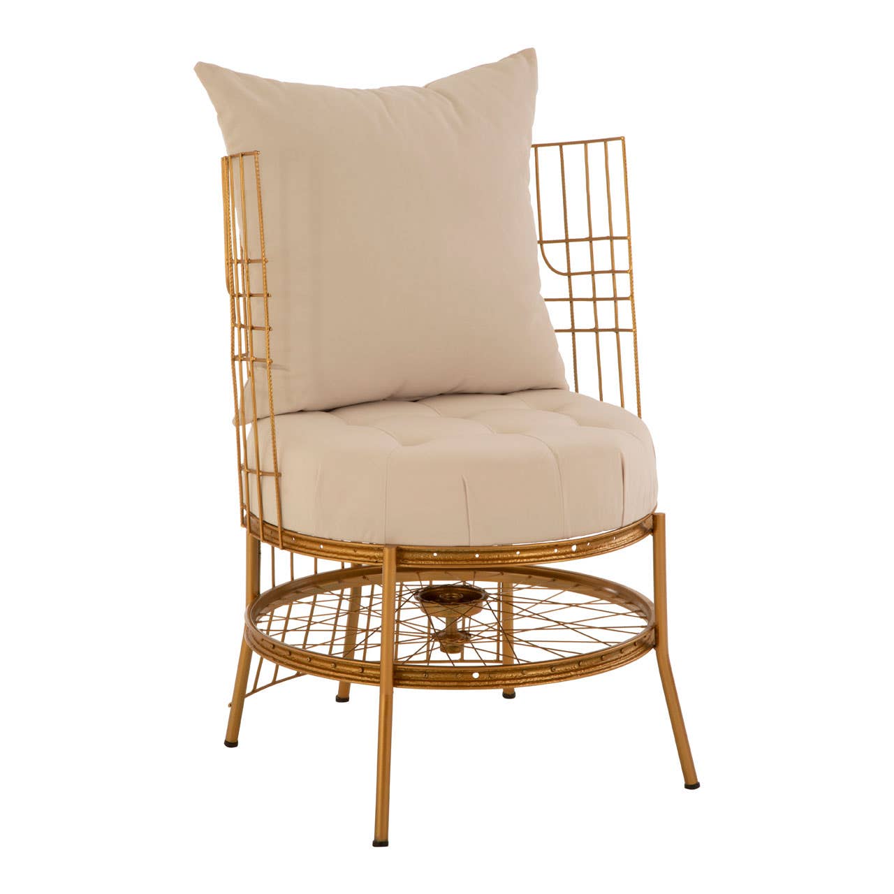 Mantis Gold Finish Chair With Cushion