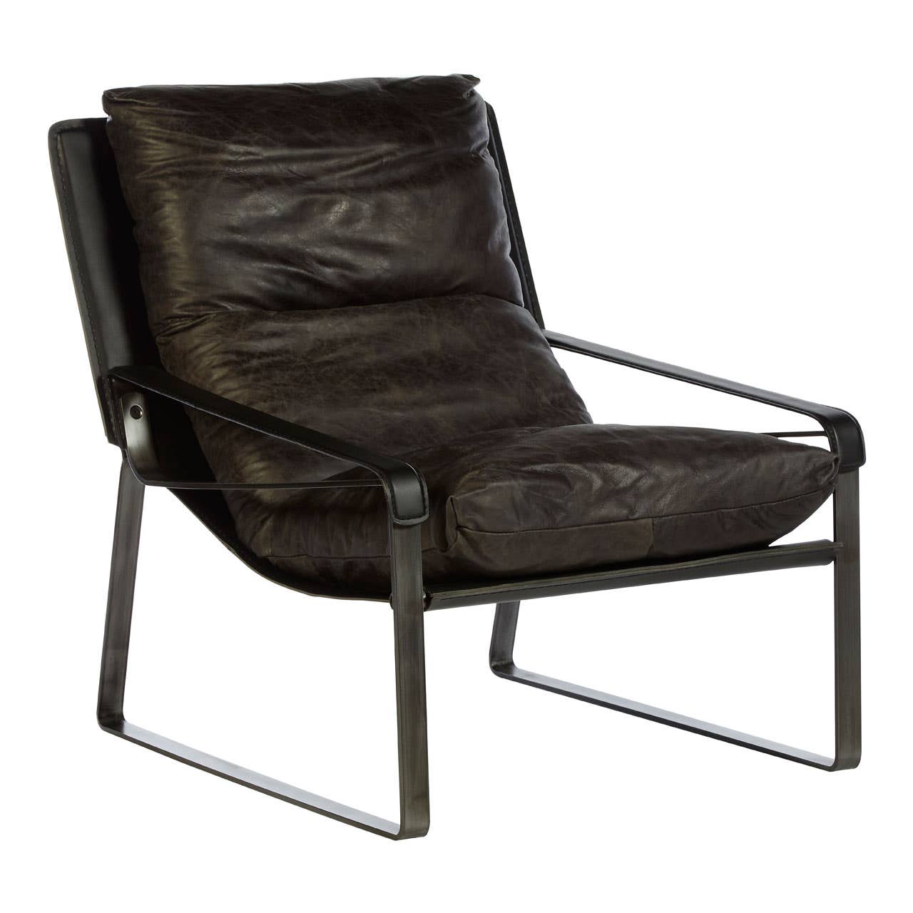 Hoxton Dark Brown Leather Lounge Chair