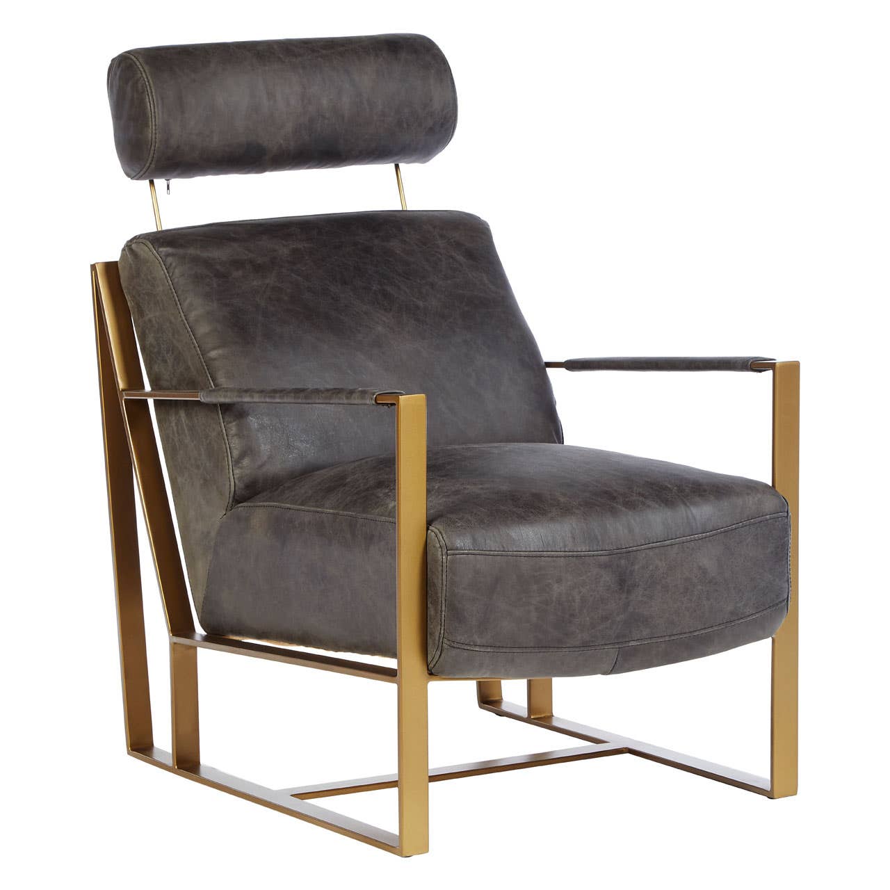 Hoxton Ebony Leather Lounge Chair