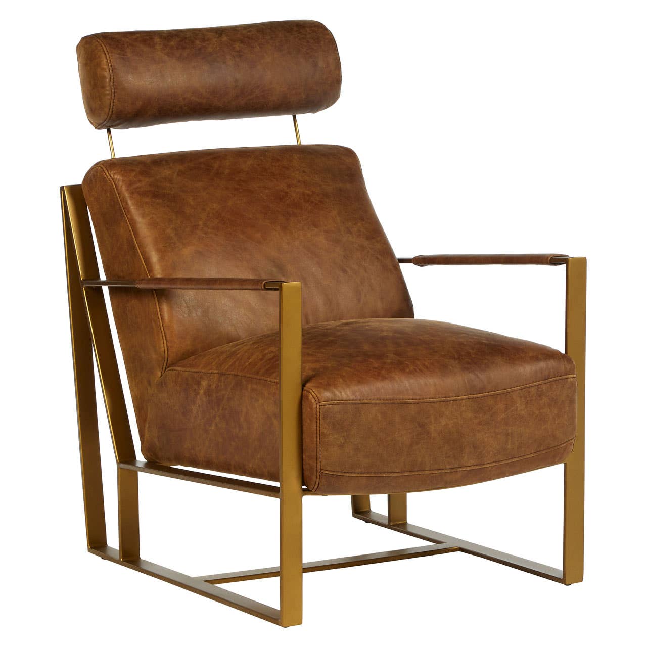 Hoxton Light Brown Leather Lounge Chair