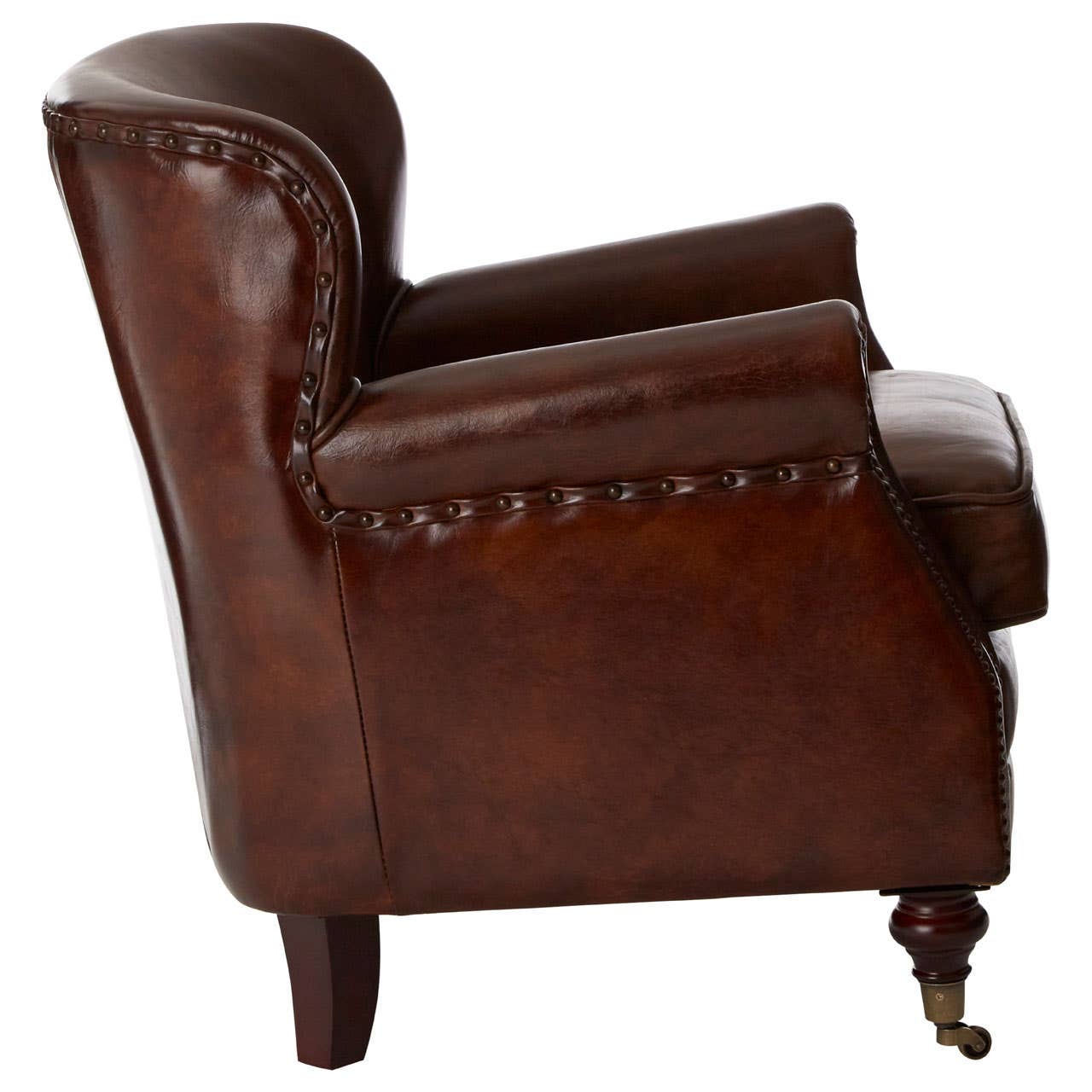 Victor Mocha Brown Leather Classic Armchair