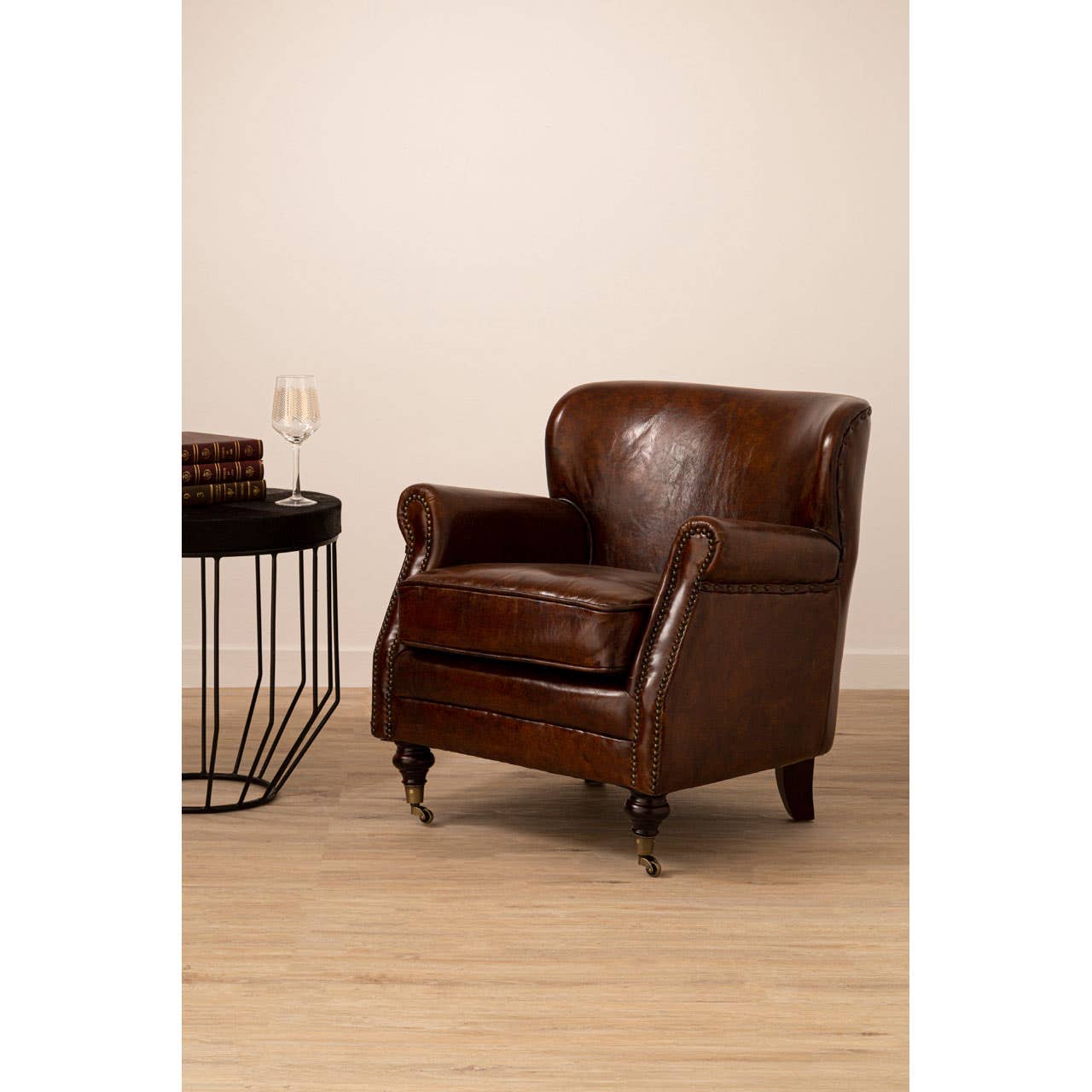 Victor Mocha Brown Leather Classic Armchair