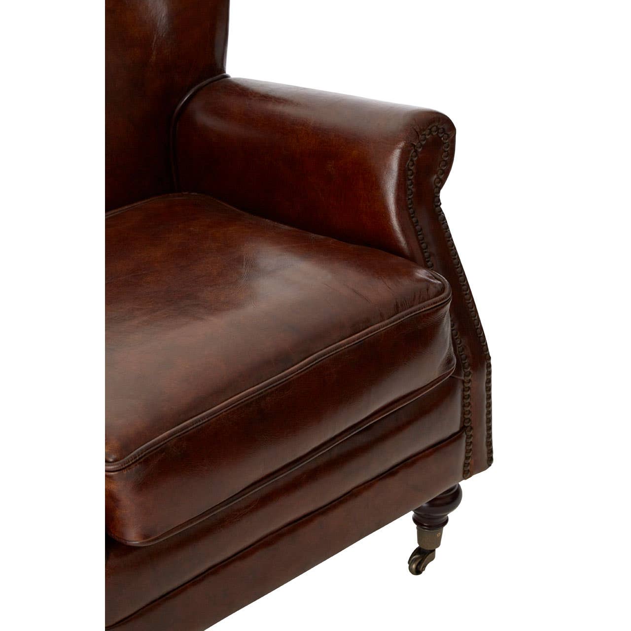 Victor Mocha Brown Leather Classic Armchair